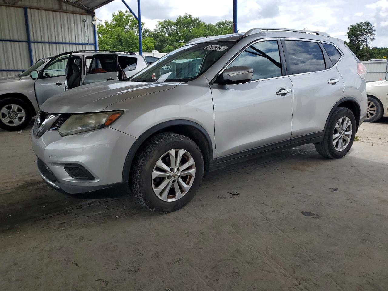 2015 Nissan Rogue Sv Silver vin: KNMAT2MV1FP515652