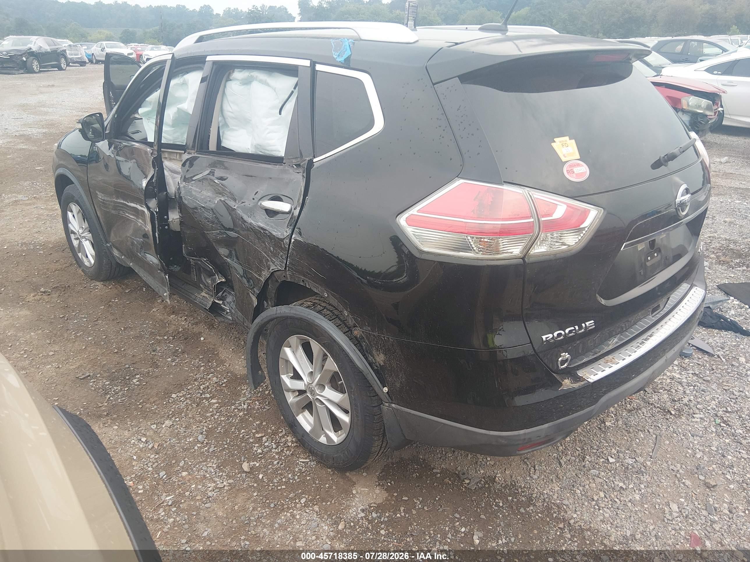 2015 Nissan Rogue Sv Black vin: KNMAT2MV1FP516882