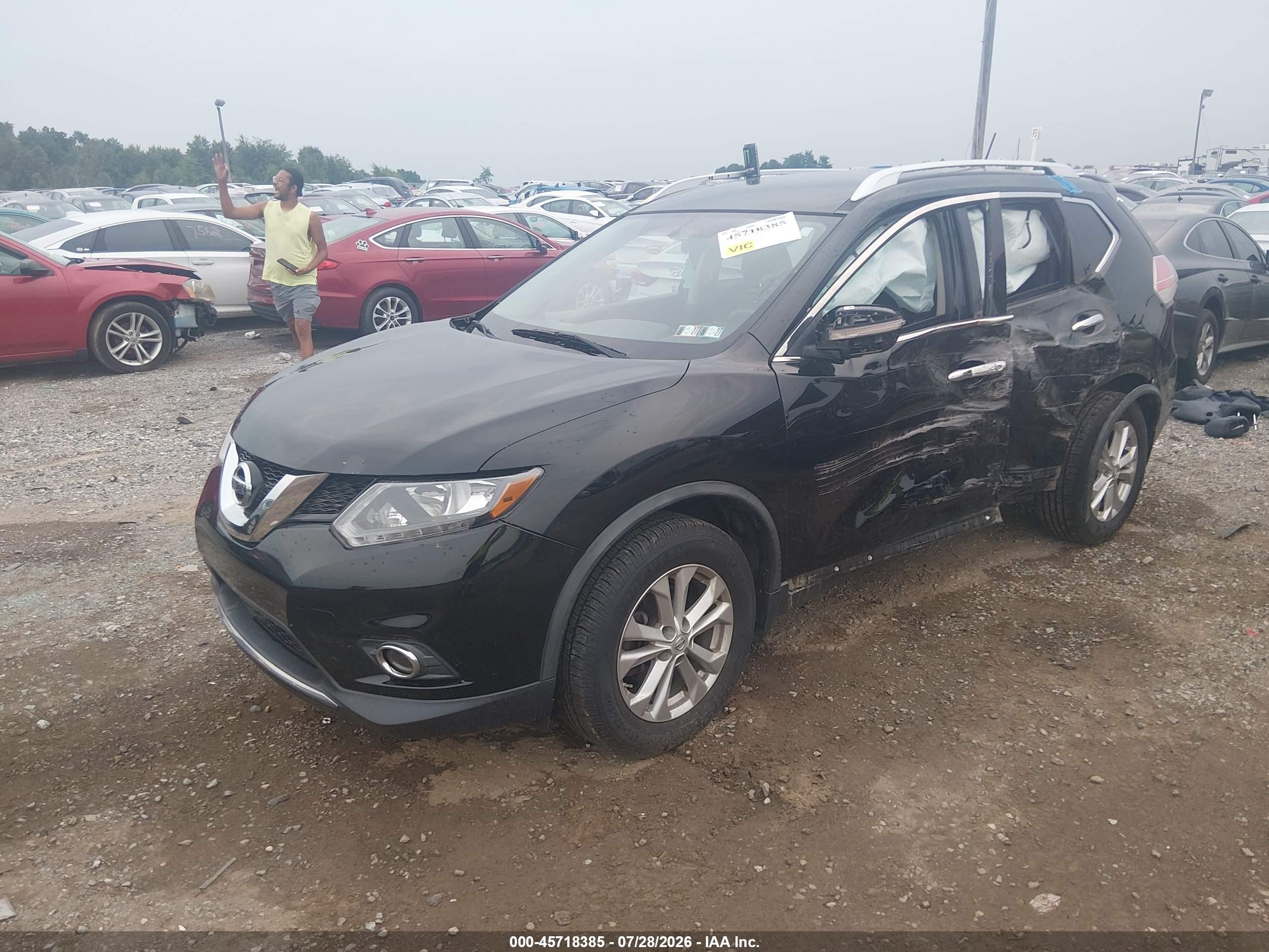 2015 Nissan Rogue Sv Black vin: KNMAT2MV1FP516882