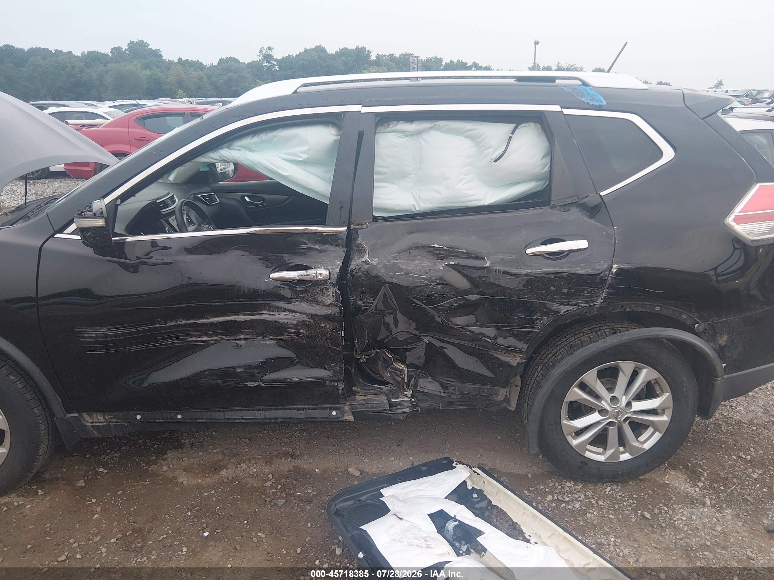 2015 Nissan Rogue Sv Black vin: KNMAT2MV1FP516882