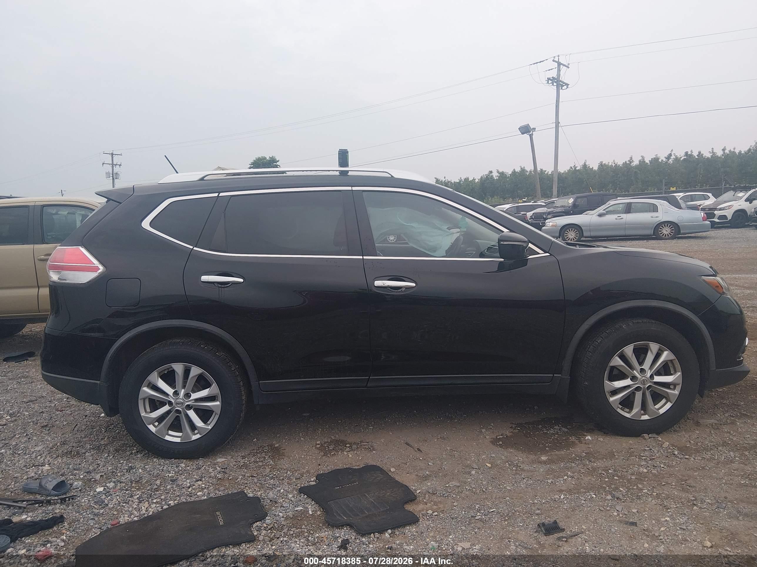 2015 Nissan Rogue Sv Black vin: KNMAT2MV1FP516882
