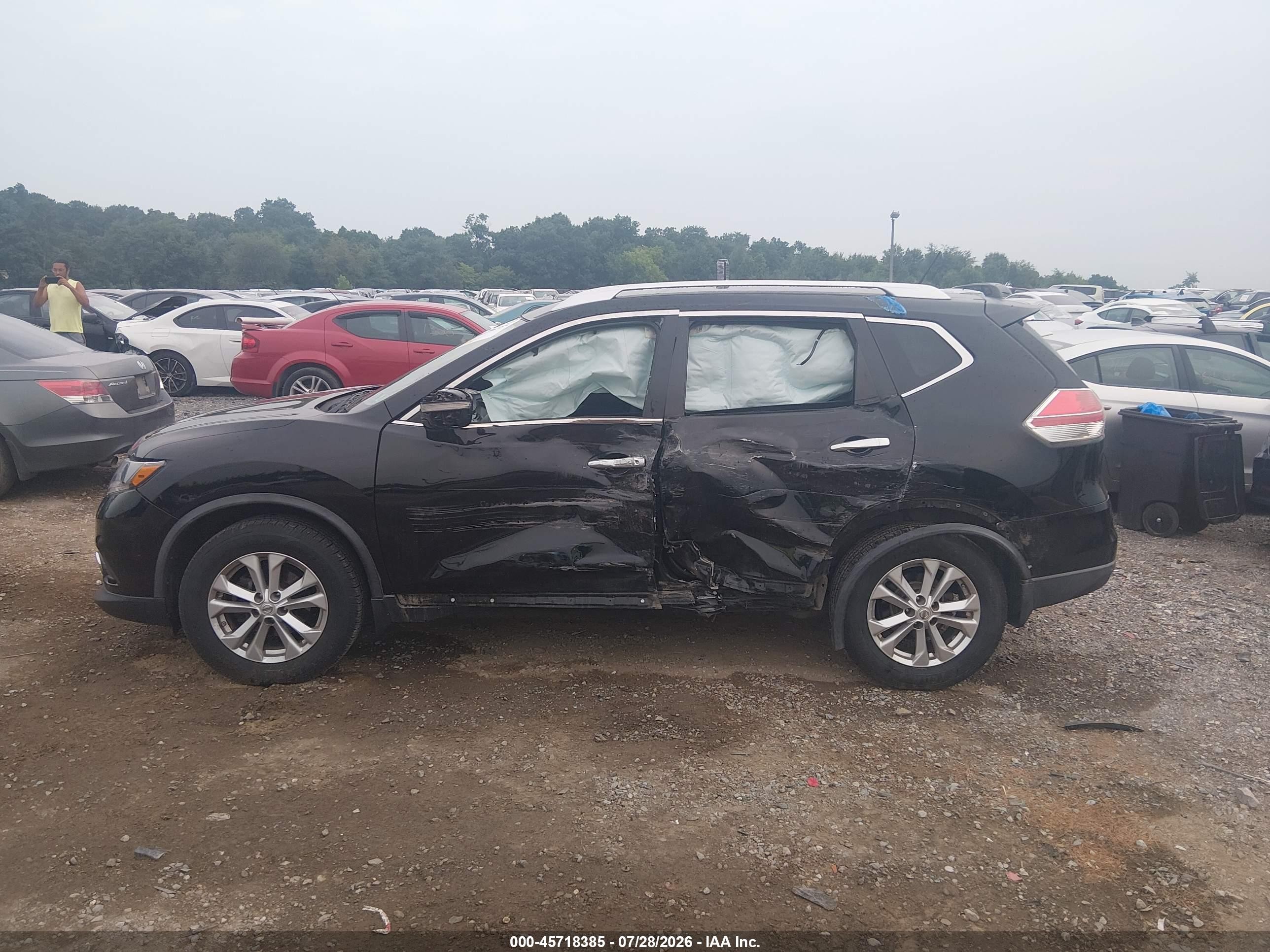 2015 Nissan Rogue Sv Black vin: KNMAT2MV1FP516882