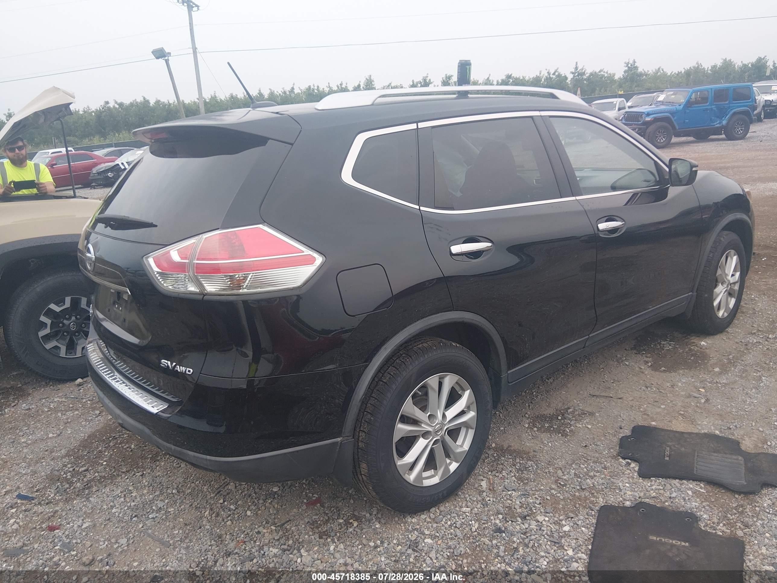 2015 Nissan Rogue Sv Black vin: KNMAT2MV1FP516882