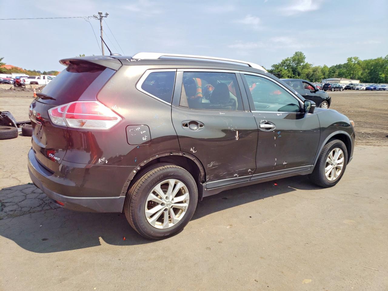 2015 Nissan Rogue Black vin: KNMAT2MV1FP533066
