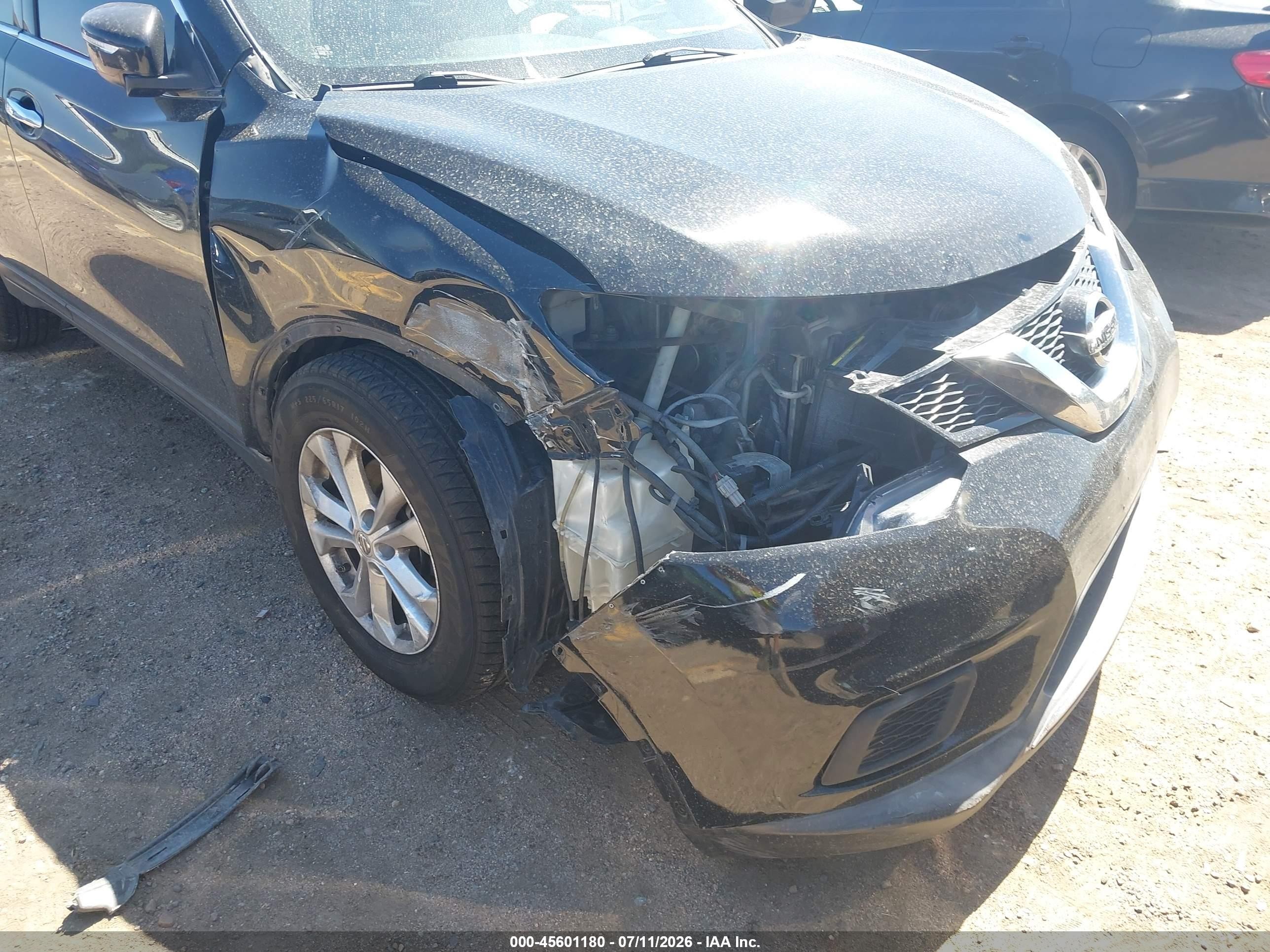 2015 Nissan Rogue Sv Черный vin: KNMAT2MV1FP536324