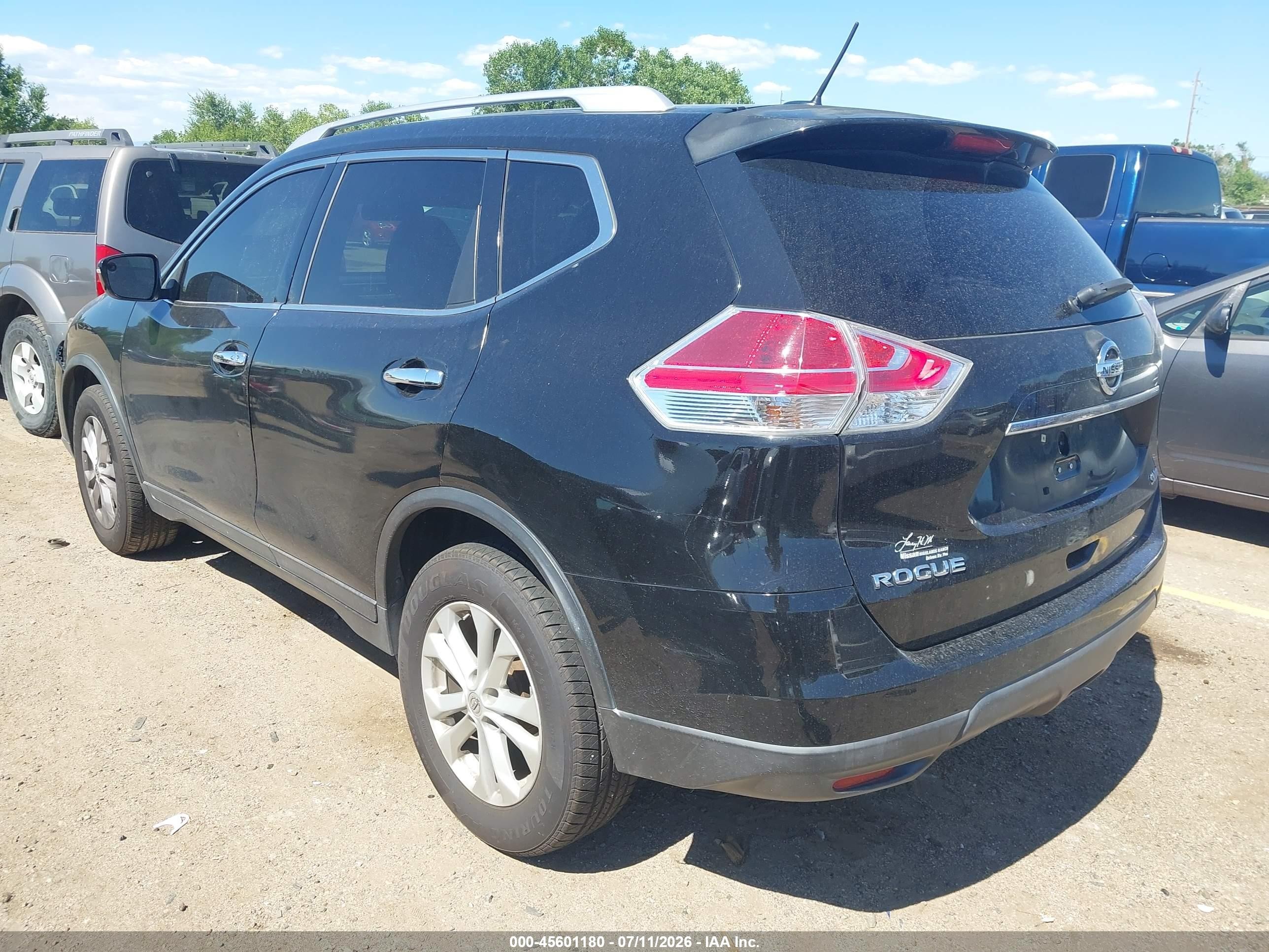 2015 Nissan Rogue Sv Черный vin: KNMAT2MV1FP536324