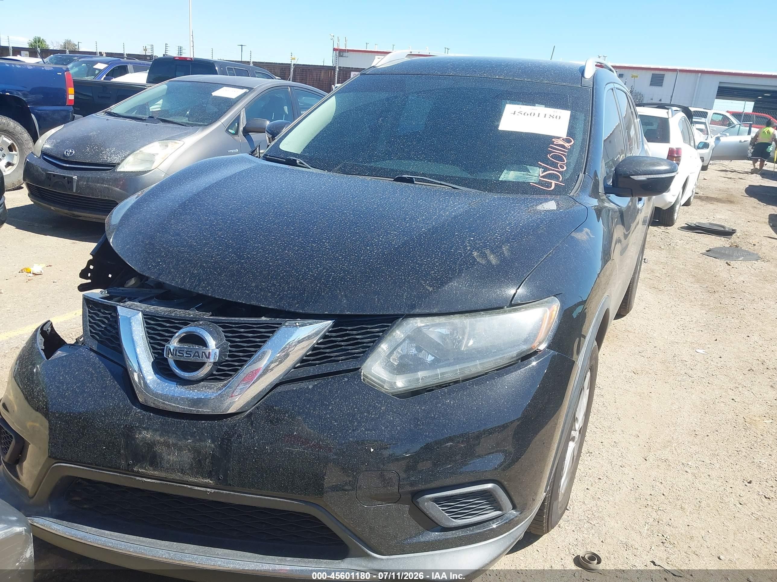 2015 Nissan Rogue Sv Черный vin: KNMAT2MV1FP536324