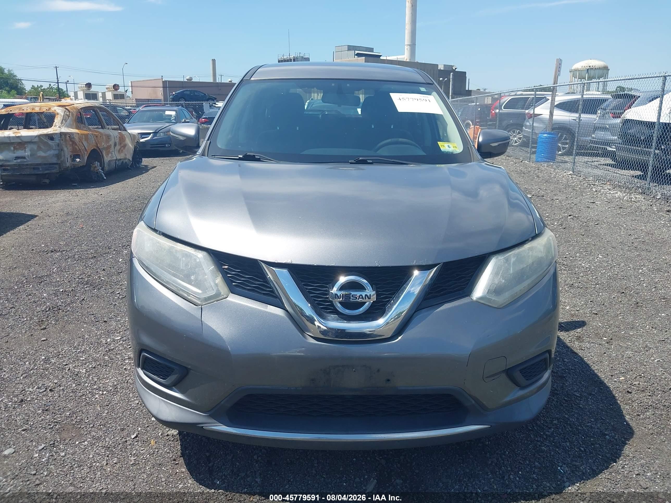2015 Nissan Rogue S Gray vin: KNMAT2MV1FP542088