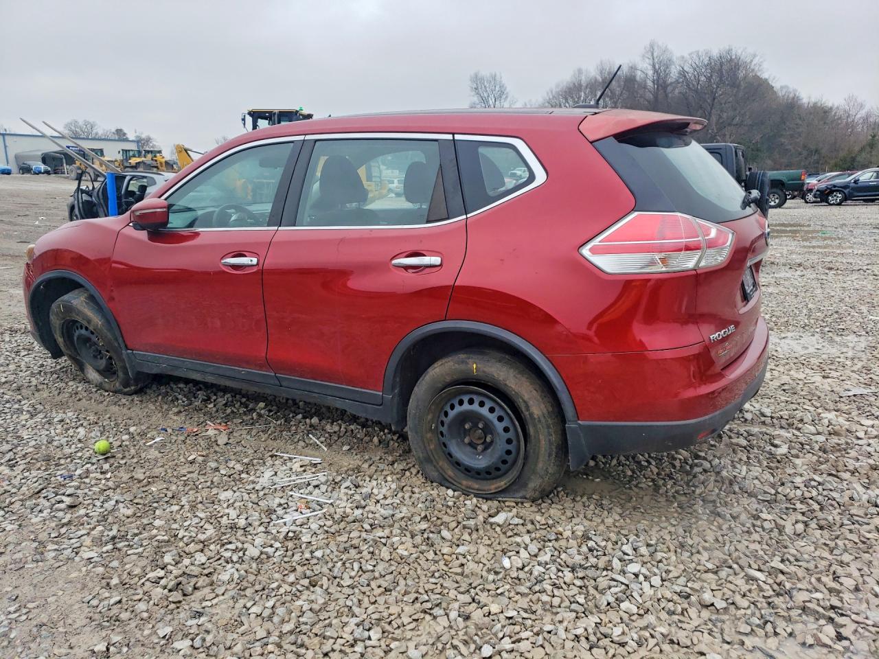 2015 Nissan Rogue S Maroon vin: KNMAT2MV1FP542964