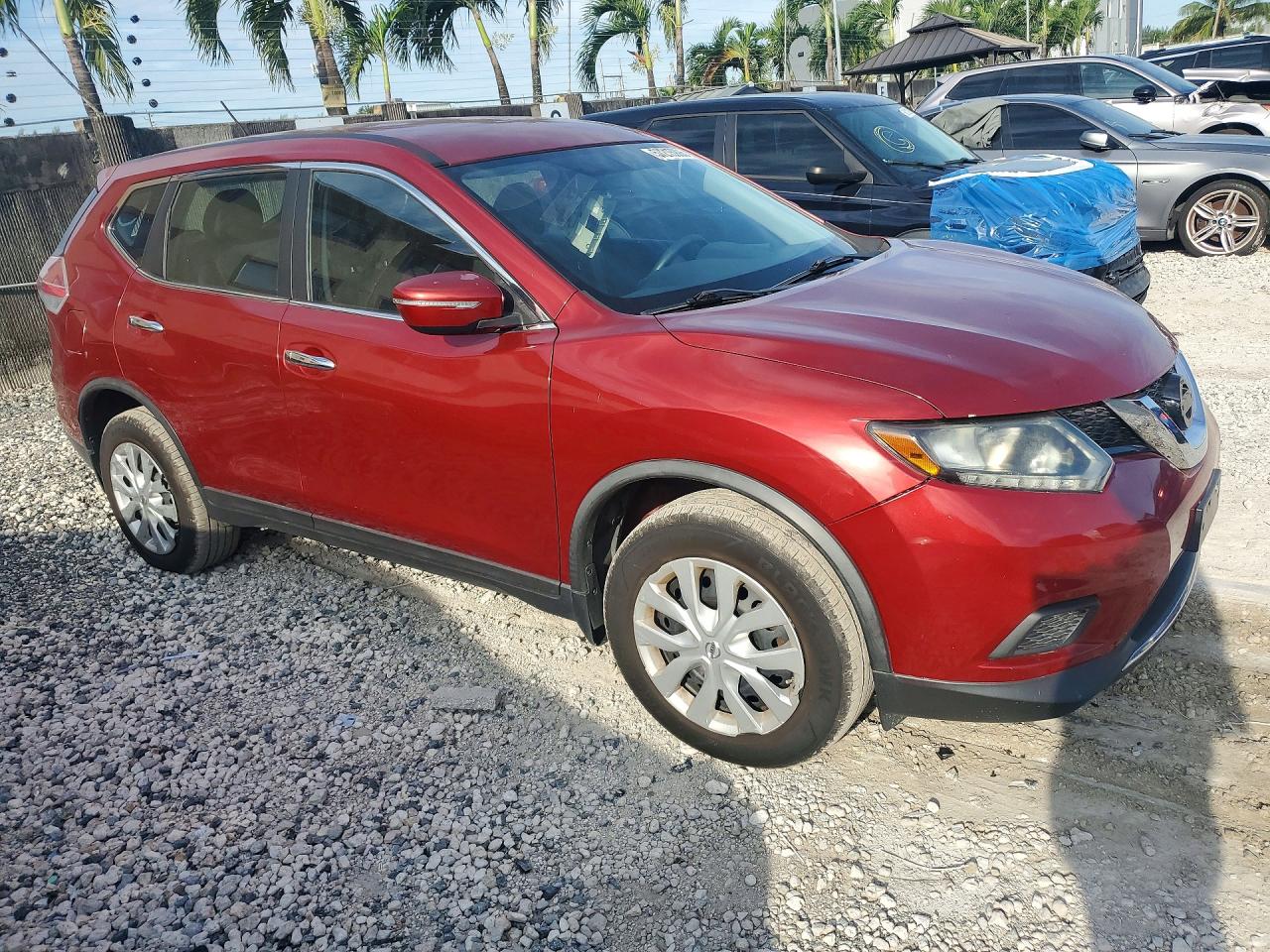 2015 Nissan Rogue S Красный vin: KNMAT2MV1FP549008