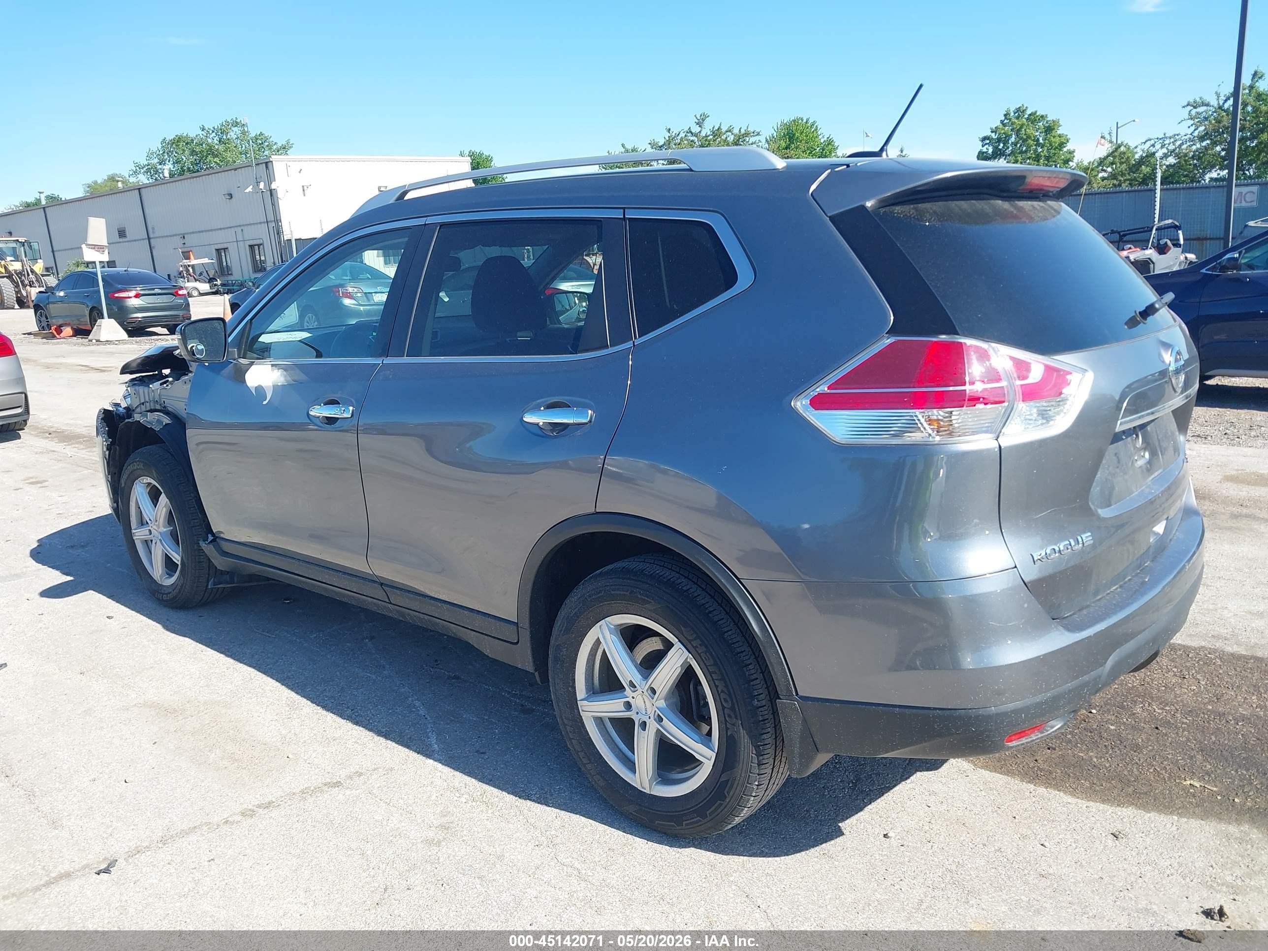 2015 Nissan Rogue Sv Gray vin: KNMAT2MV1FP574572