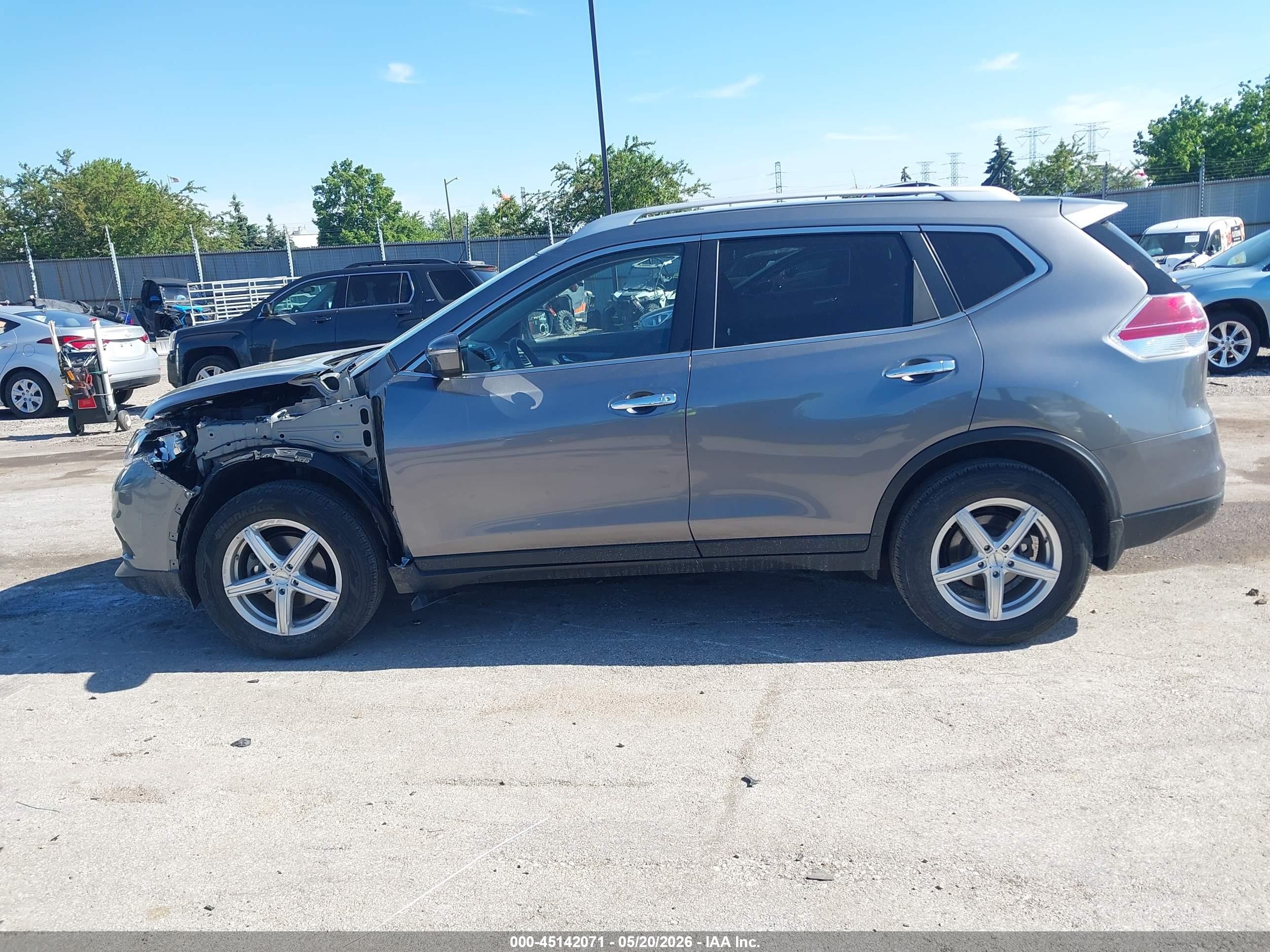 2015 Nissan Rogue Sv Gray vin: KNMAT2MV1FP574572