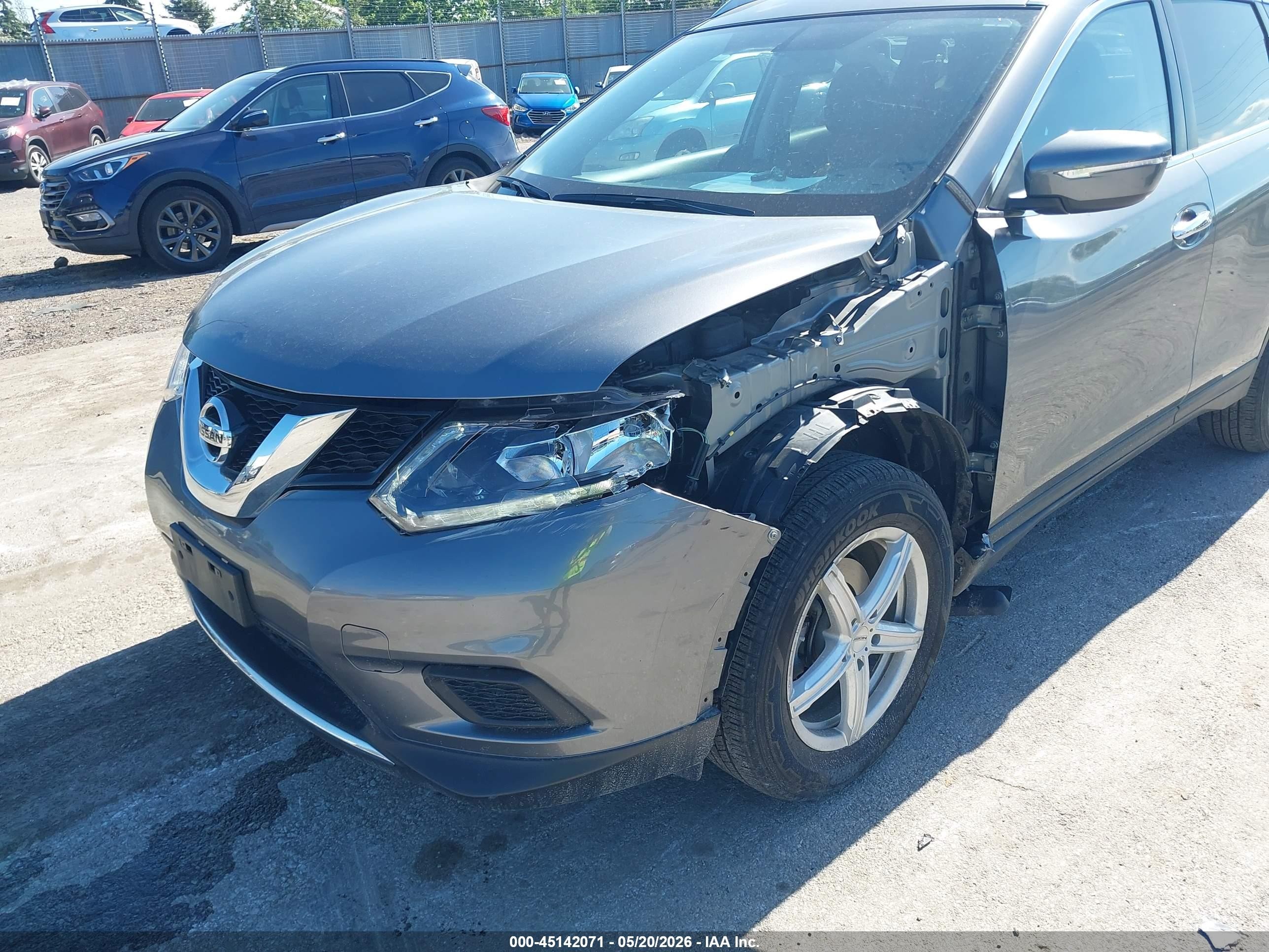 2015 Nissan Rogue Sv Gray vin: KNMAT2MV1FP574572