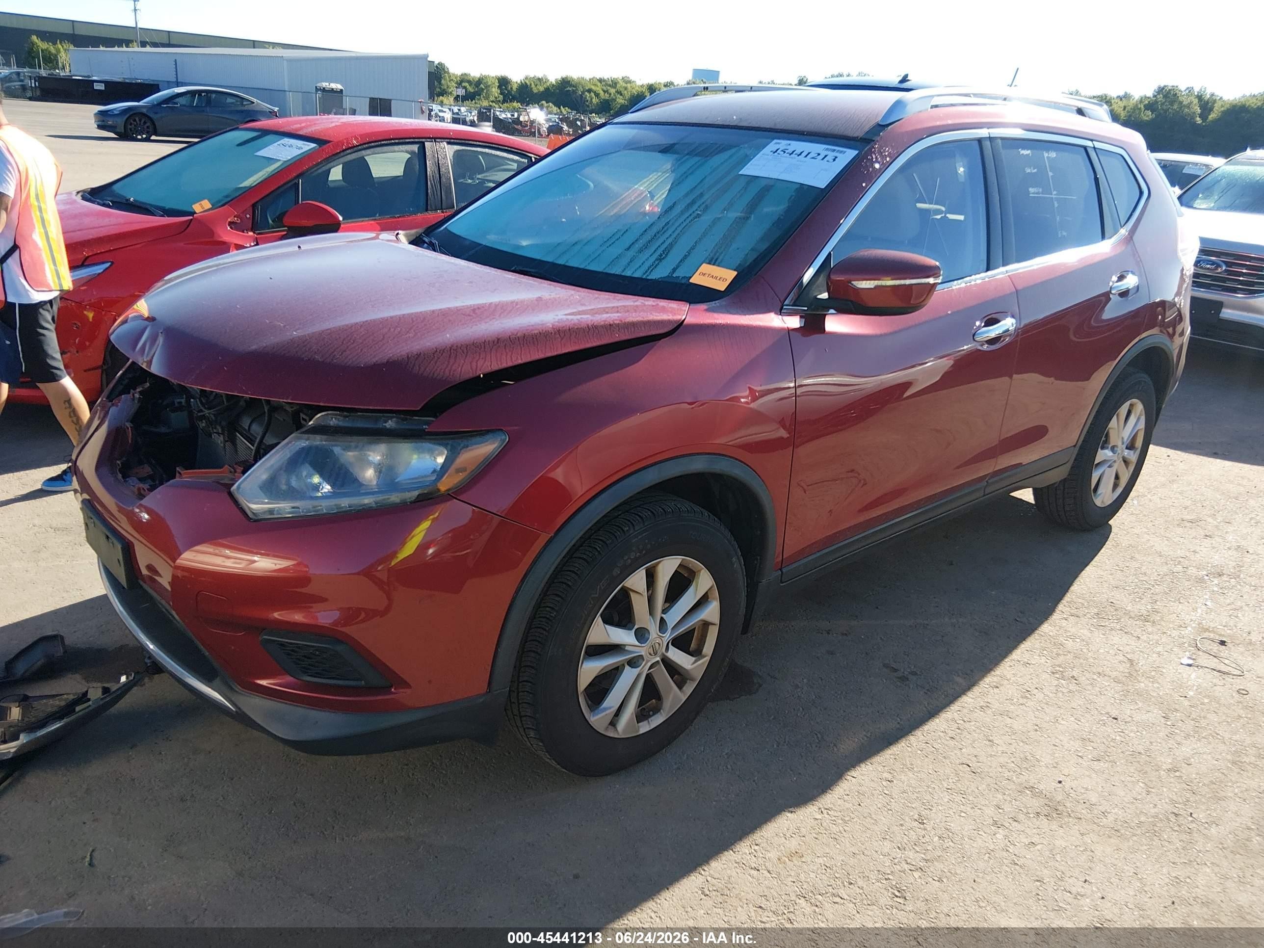 2015 Nissan Rogue Sv Red vin: KNMAT2MV1FP585054