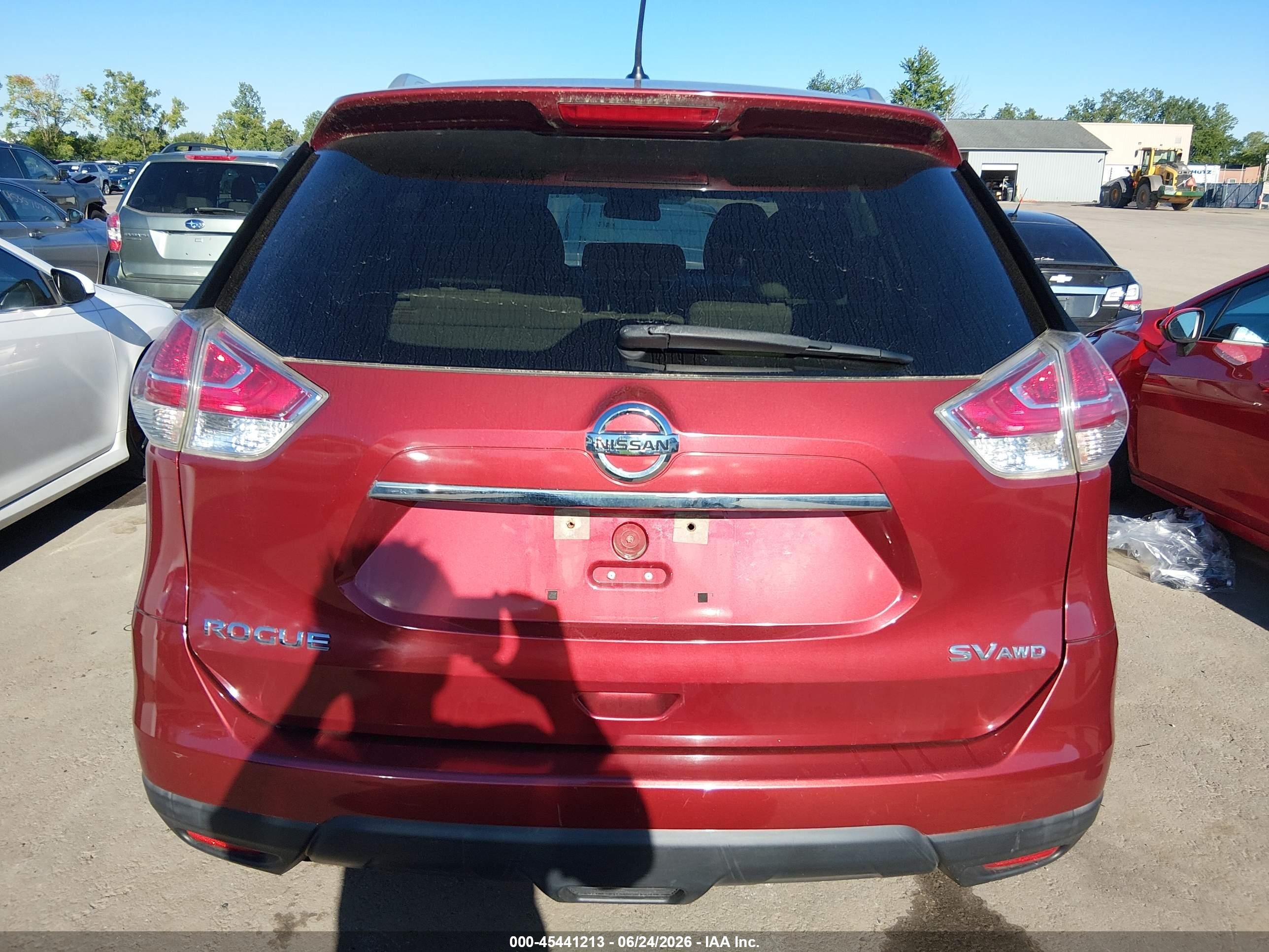 2015 Nissan Rogue Sv Red vin: KNMAT2MV1FP585054