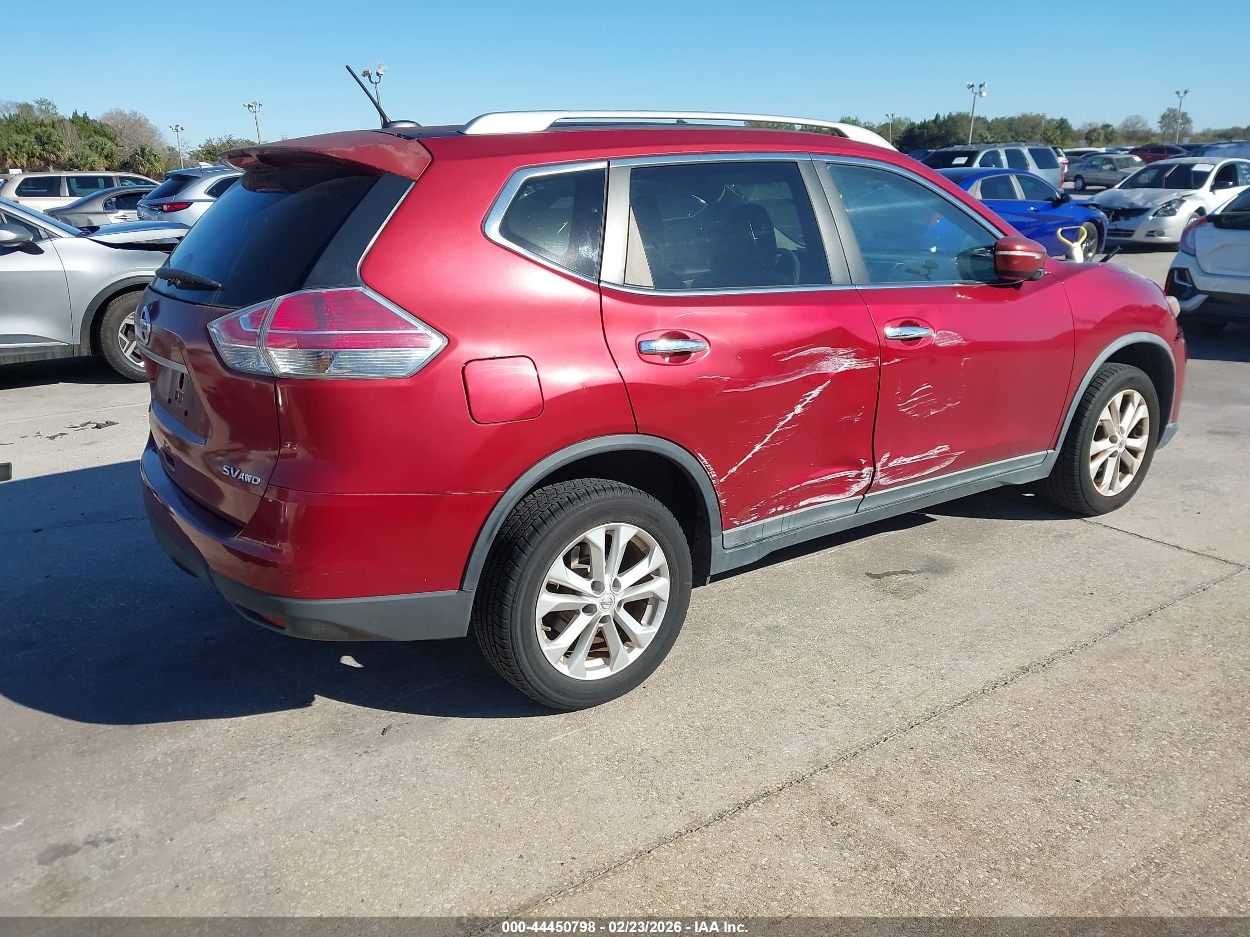 2015 Nissan Rogue Sv Red vin: KNMAT2MV2FP507608