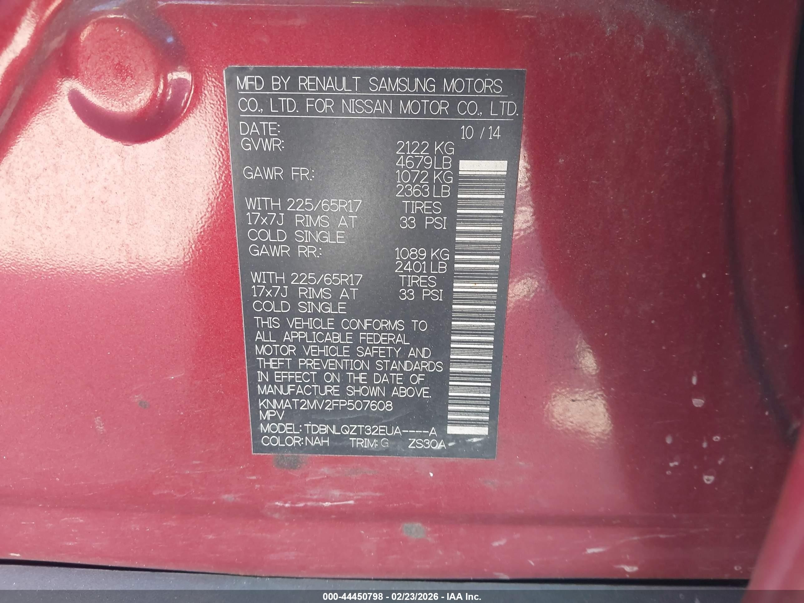 2015 Nissan Rogue Sv Red vin: KNMAT2MV2FP507608