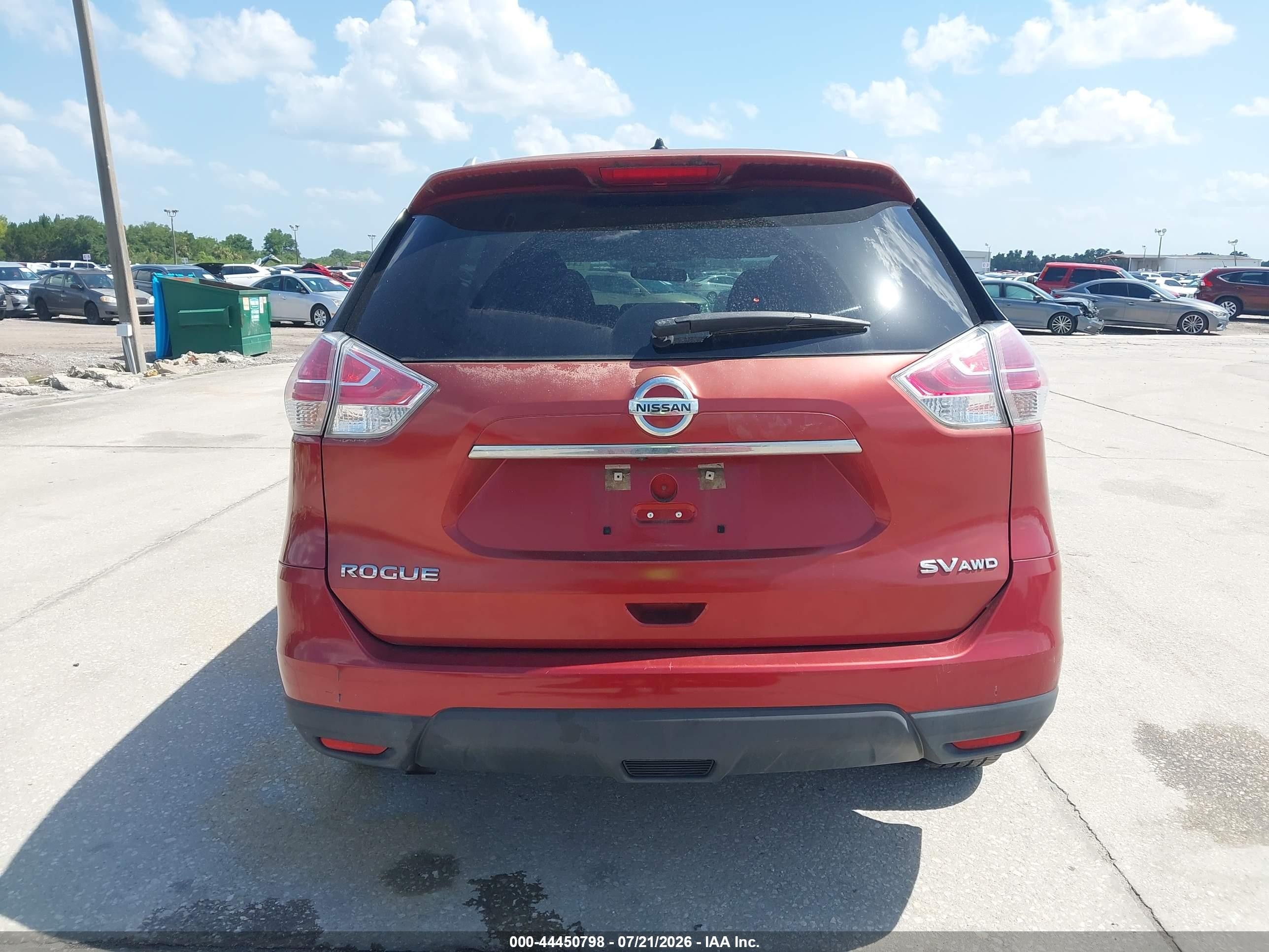 2015 Nissan Rogue Sv Red vin: KNMAT2MV2FP507608