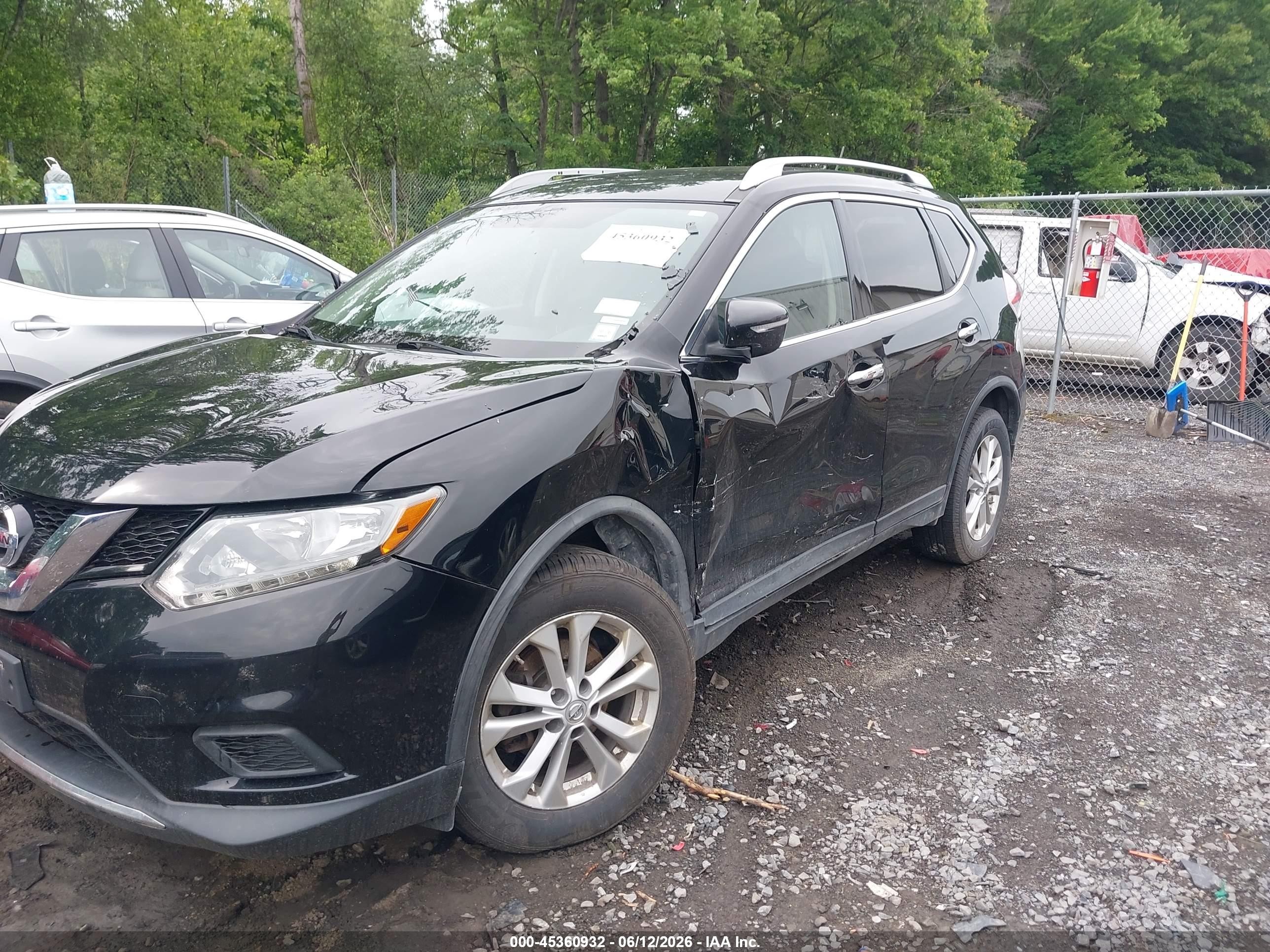 2015 Nissan Rogue Sv Black vin: KNMAT2MV2FP511626