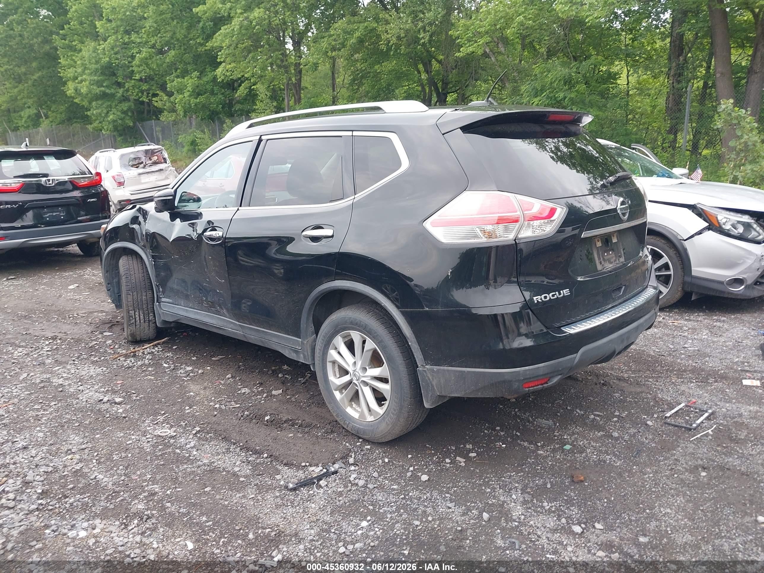 2015 Nissan Rogue Sv Black vin: KNMAT2MV2FP511626