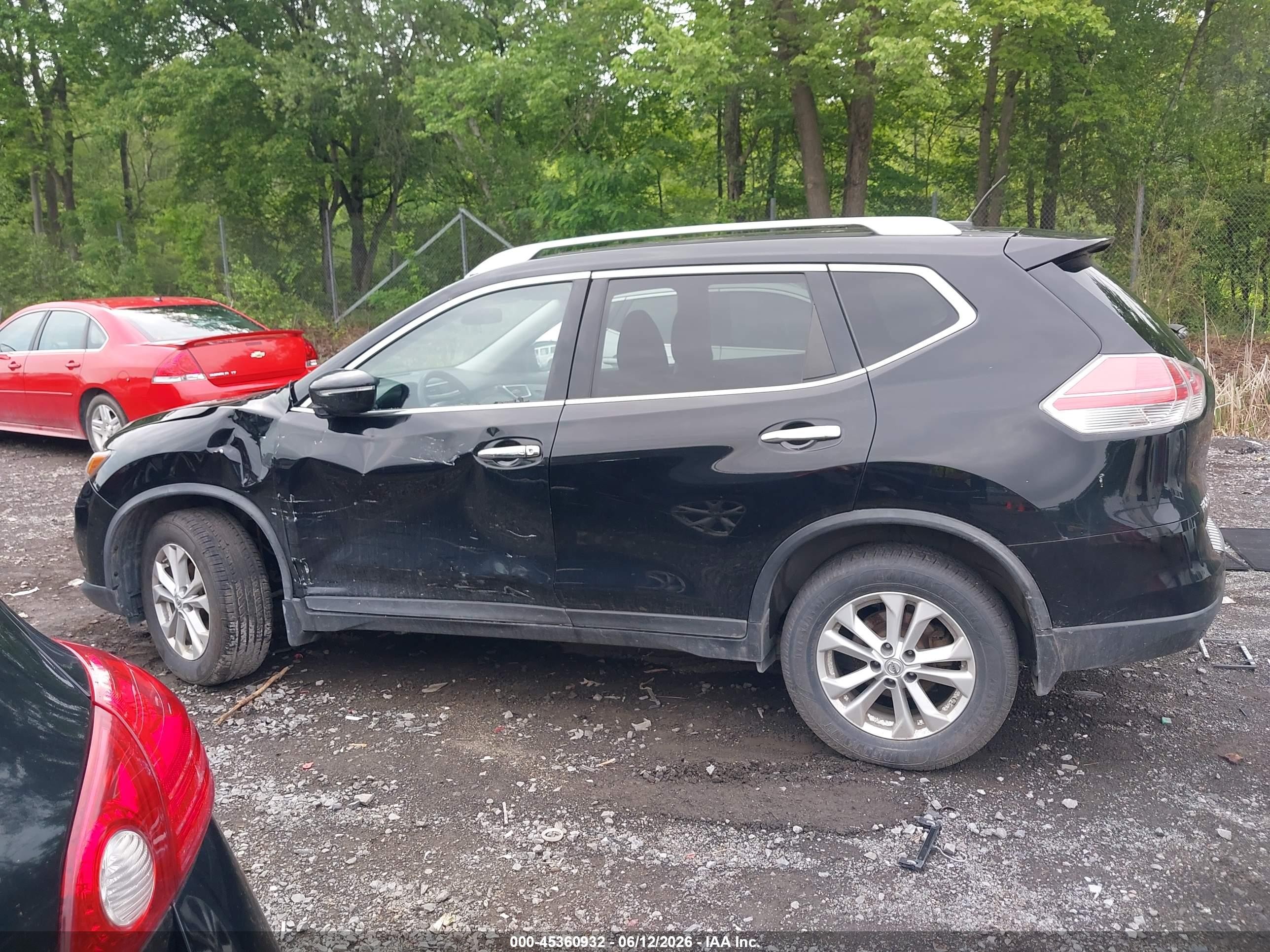 2015 Nissan Rogue Sv Black vin: KNMAT2MV2FP511626