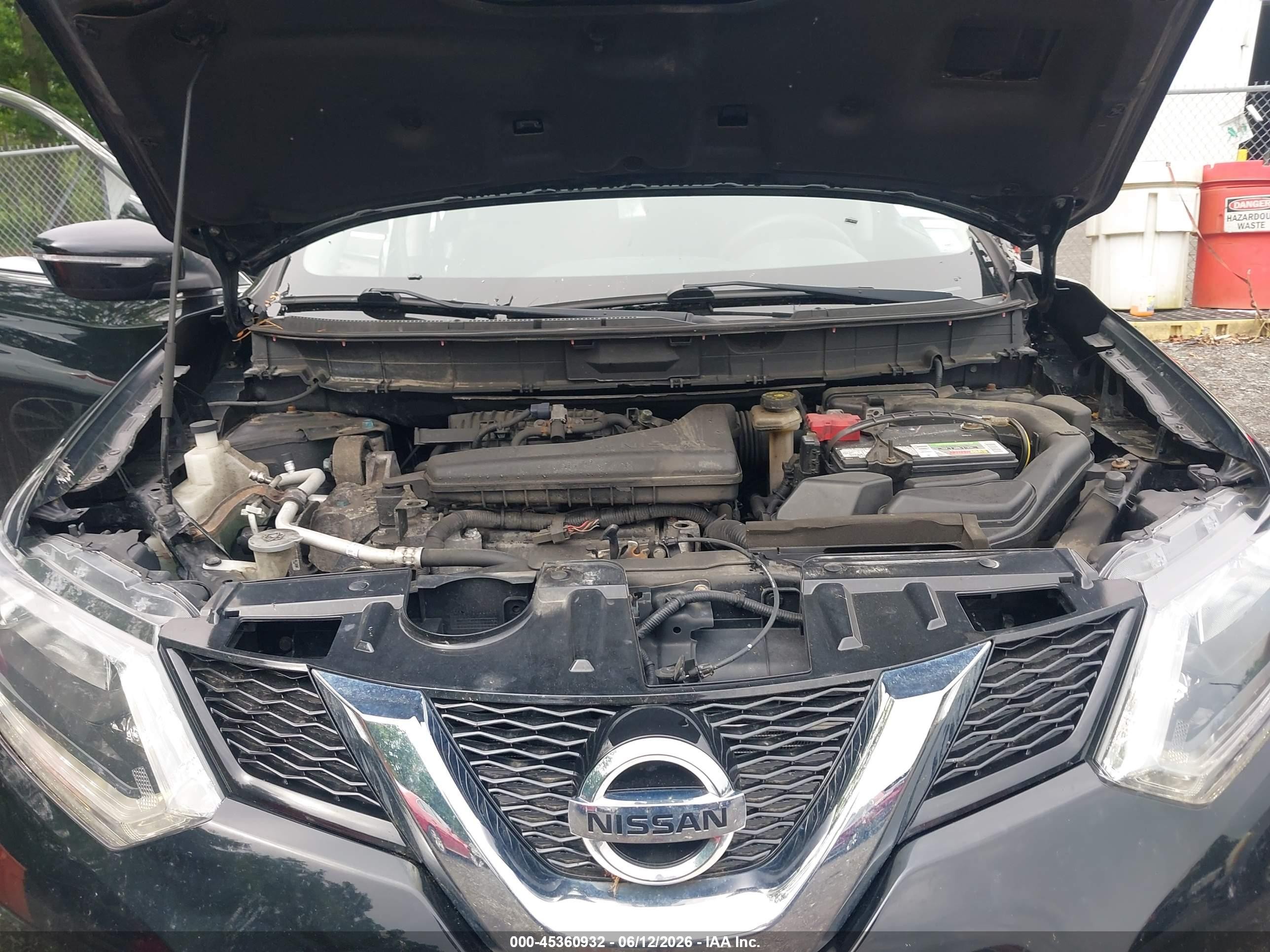 2015 Nissan Rogue Sv Black vin: KNMAT2MV2FP511626