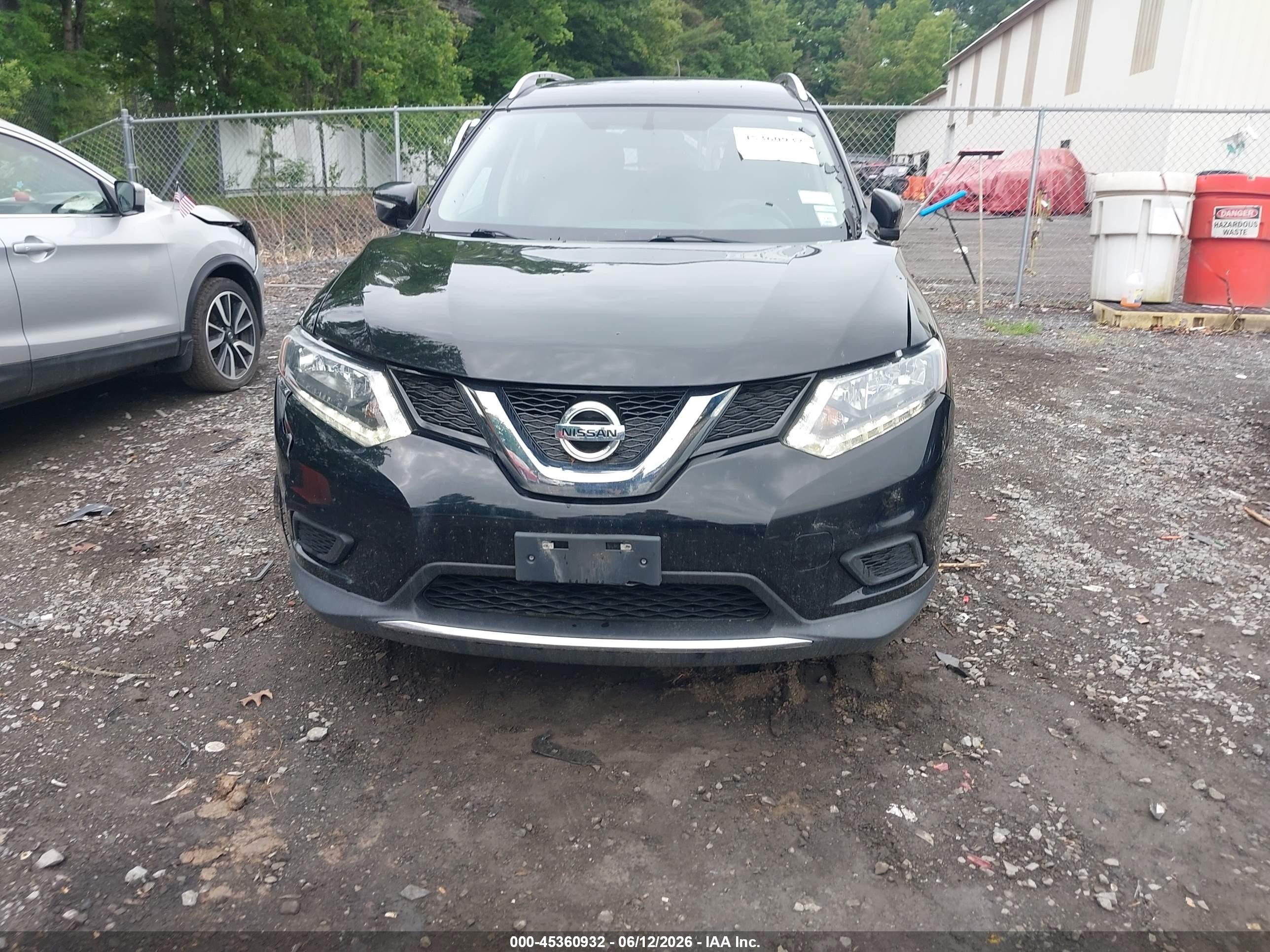 2015 Nissan Rogue Sv Black vin: KNMAT2MV2FP511626