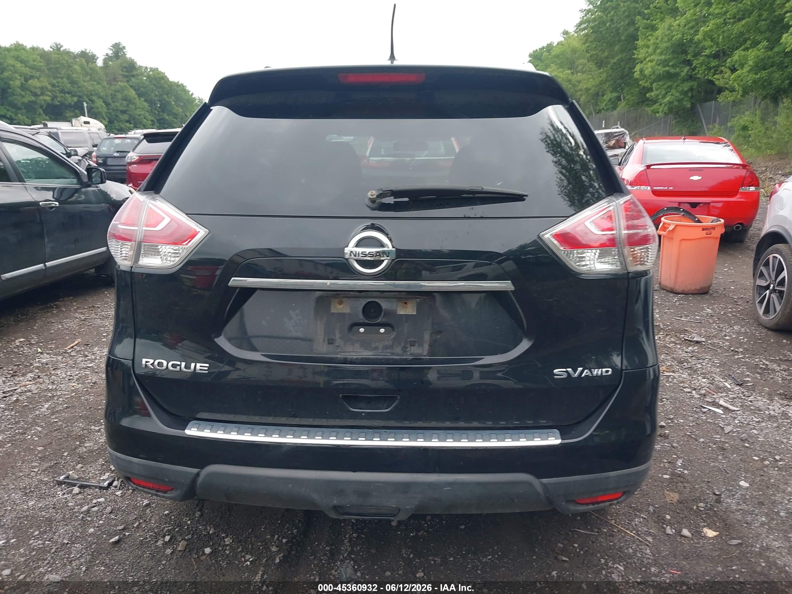 2015 Nissan Rogue Sv Black vin: KNMAT2MV2FP511626