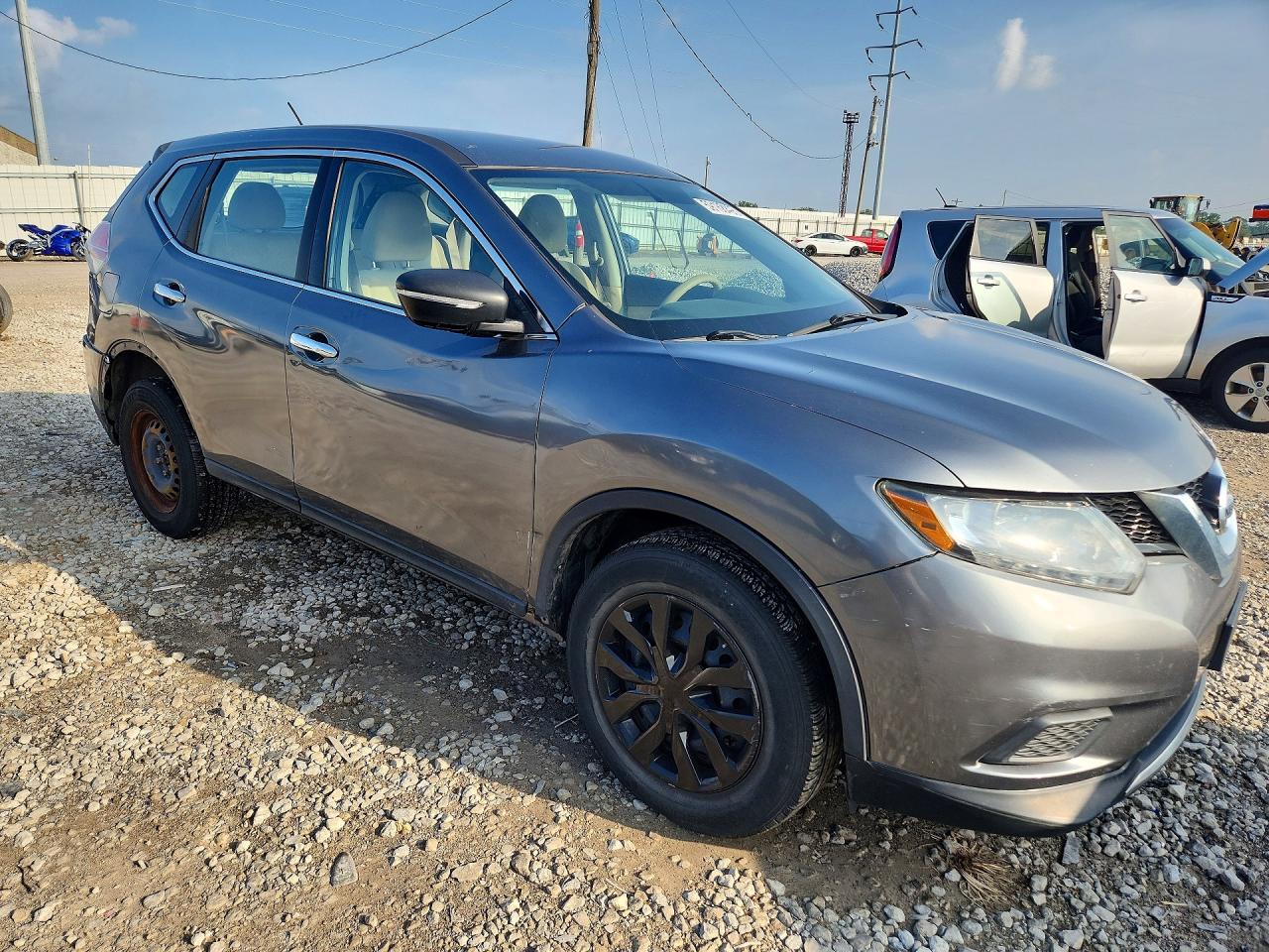 2015 Nissan Rogue S Gray vin: KNMAT2MV2FP521542