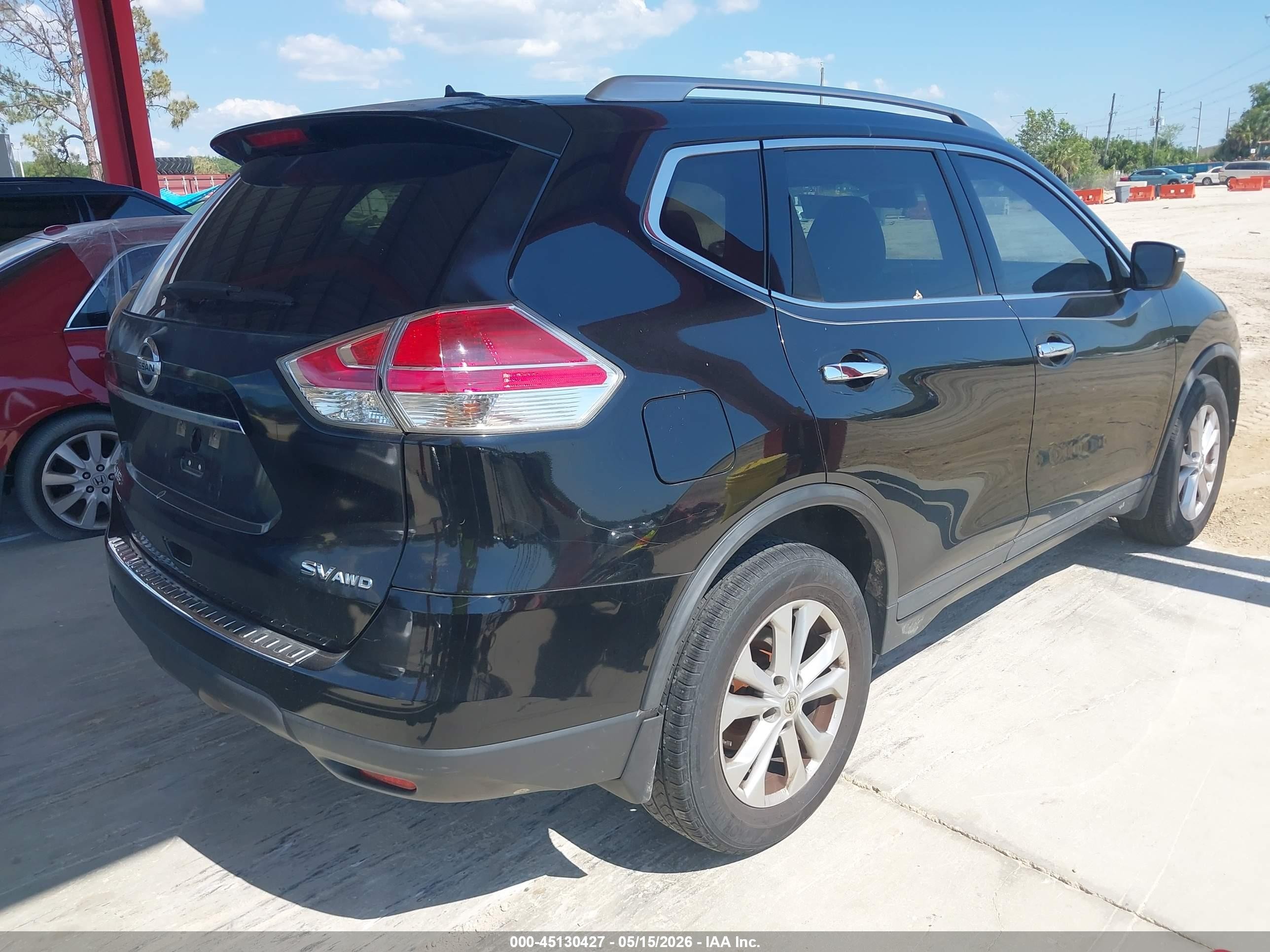 2015 Nissan Rogue Sv Black vin: KNMAT2MV2FP523940
