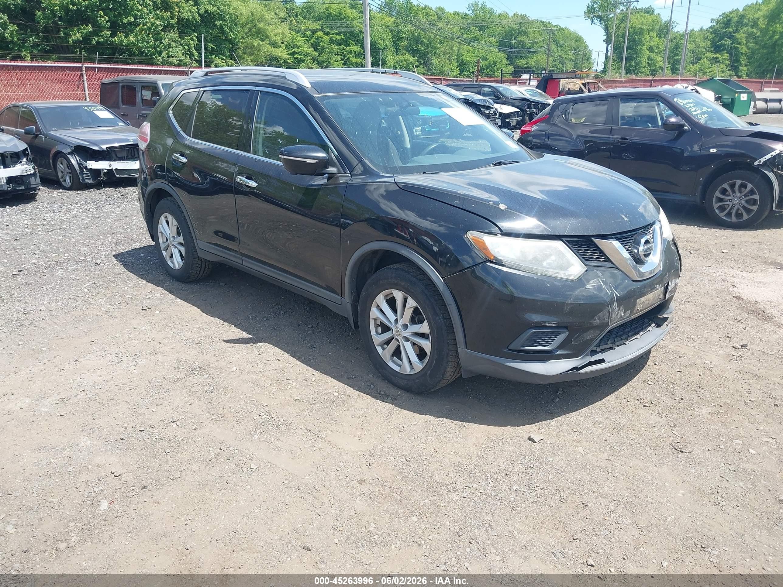 2015 Nissan Rogue Sv Black vin: KNMAT2MV2FP525302