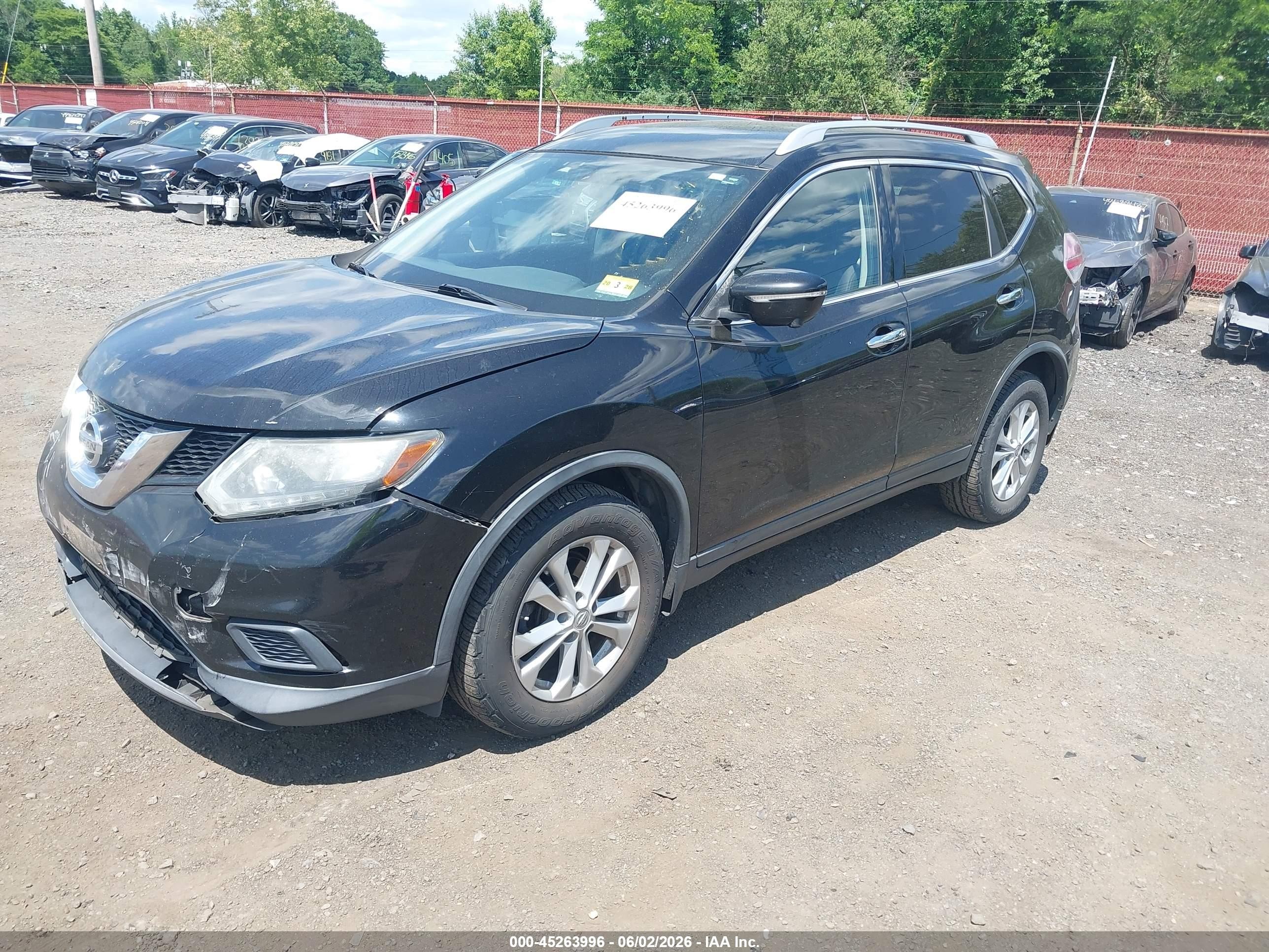 2015 Nissan Rogue Sv Black vin: KNMAT2MV2FP525302