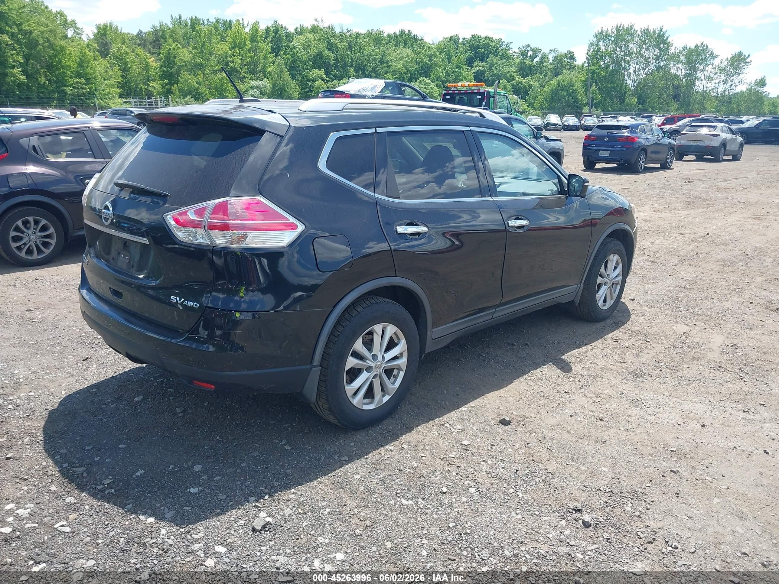 2015 Nissan Rogue Sv Black vin: KNMAT2MV2FP525302