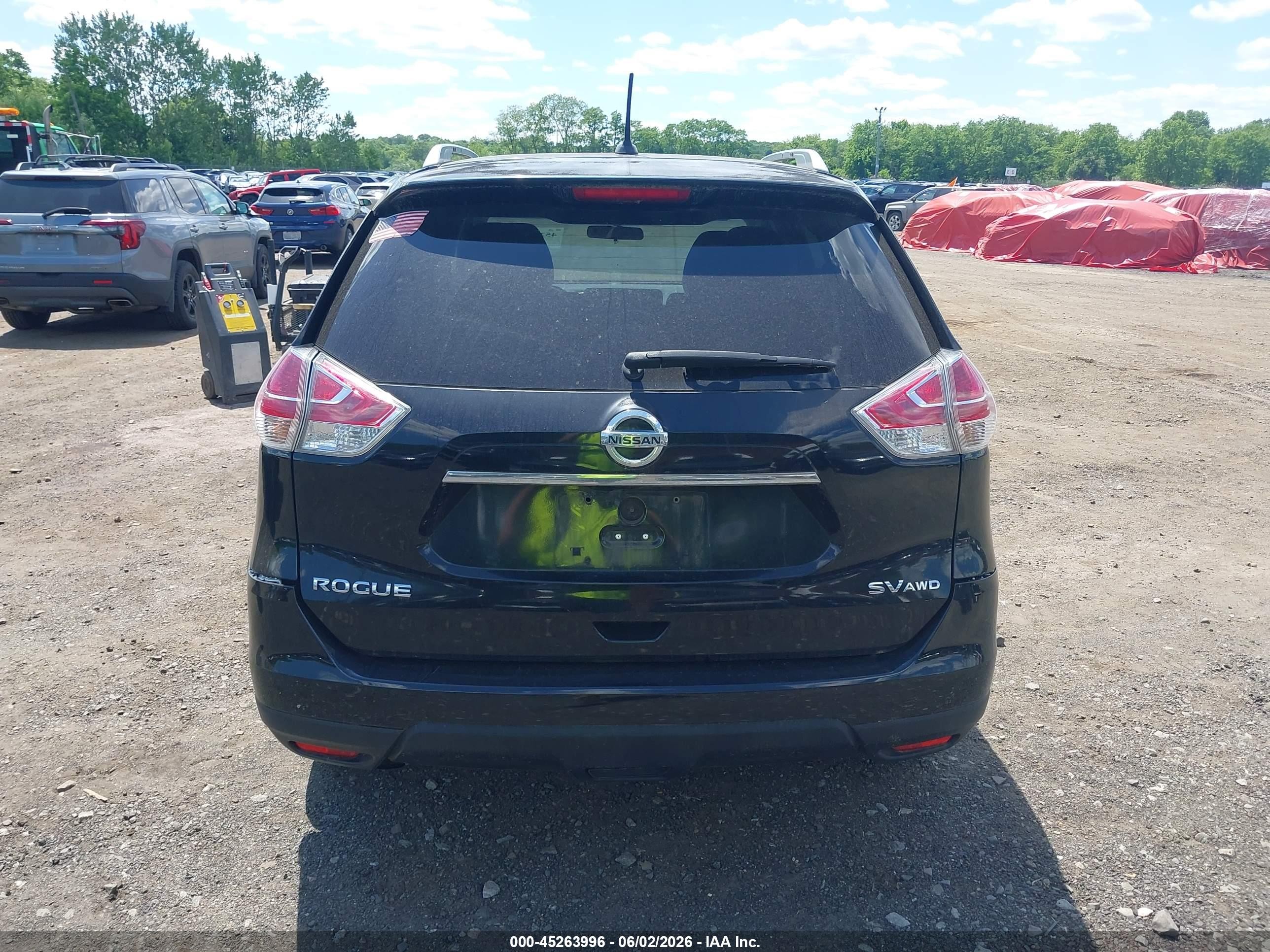 2015 Nissan Rogue Sv Black vin: KNMAT2MV2FP525302