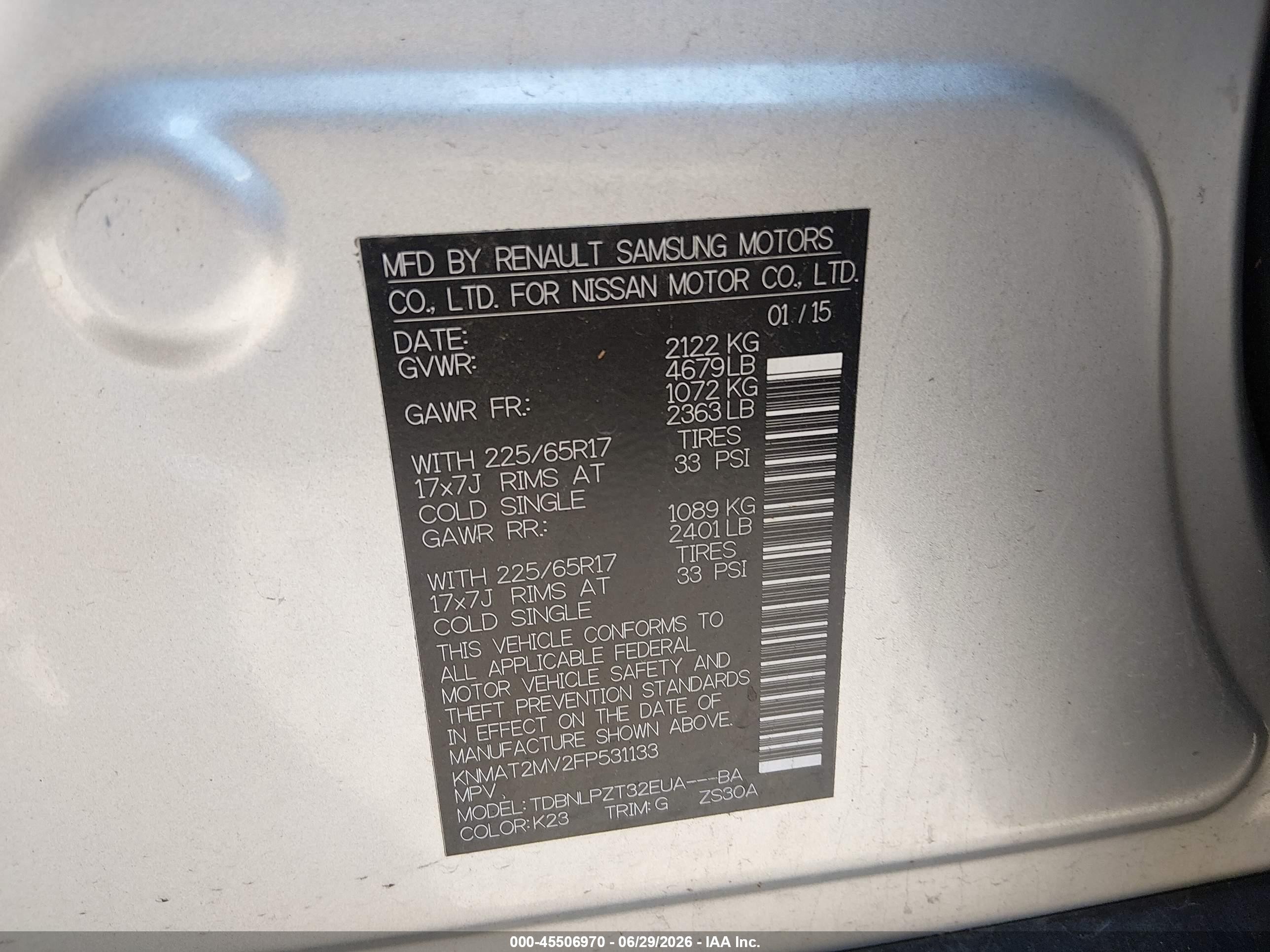 2015 Nissan Rogue S Silver vin: KNMAT2MV2FP531133