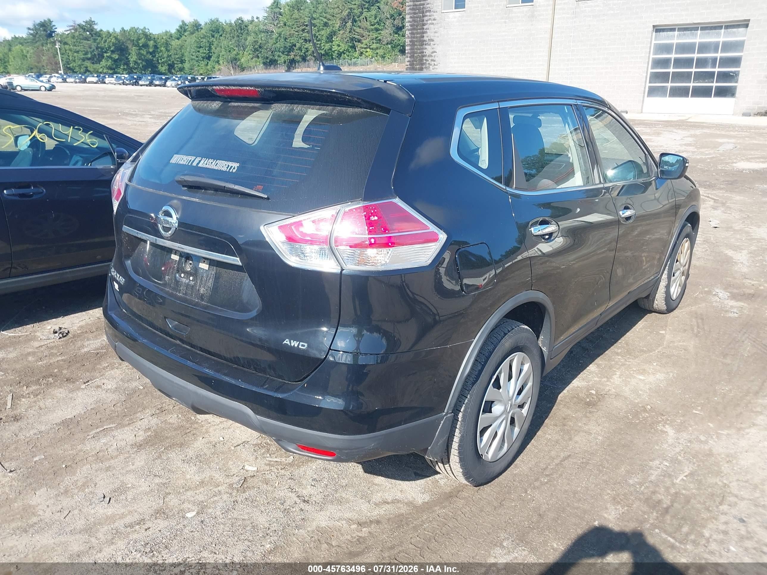 2015 Nissan Rogue S Black vin: KNMAT2MV2FP537840