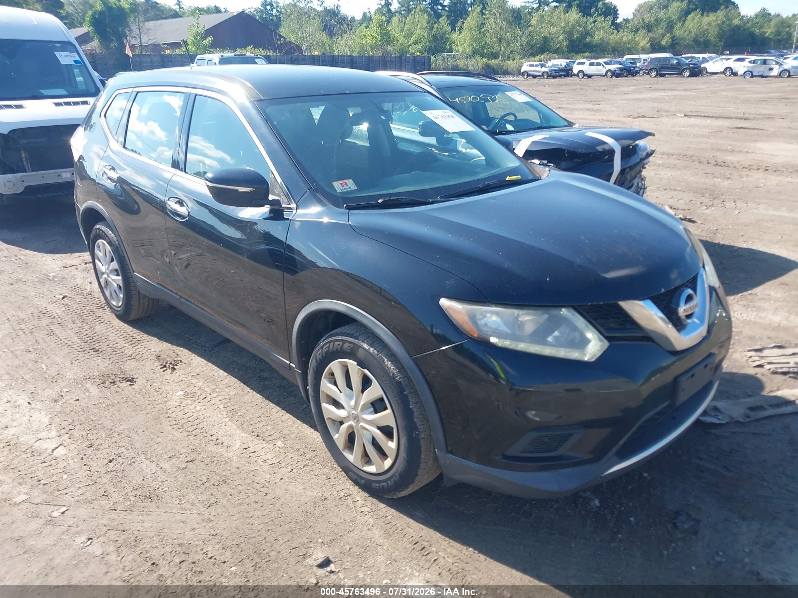 2015 Nissan Rogue S Black vin: KNMAT2MV2FP537840