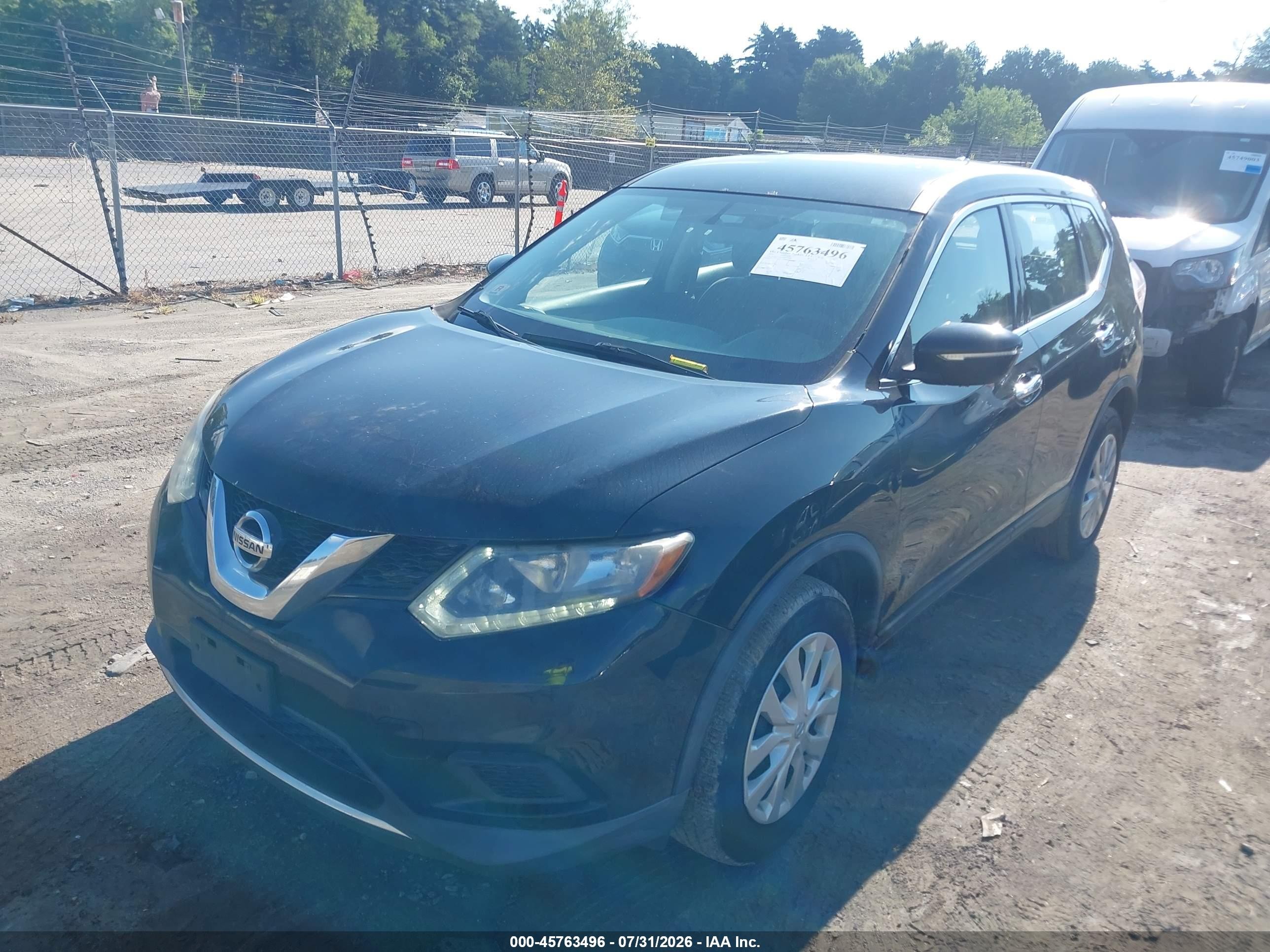 2015 Nissan Rogue S Black vin: KNMAT2MV2FP537840