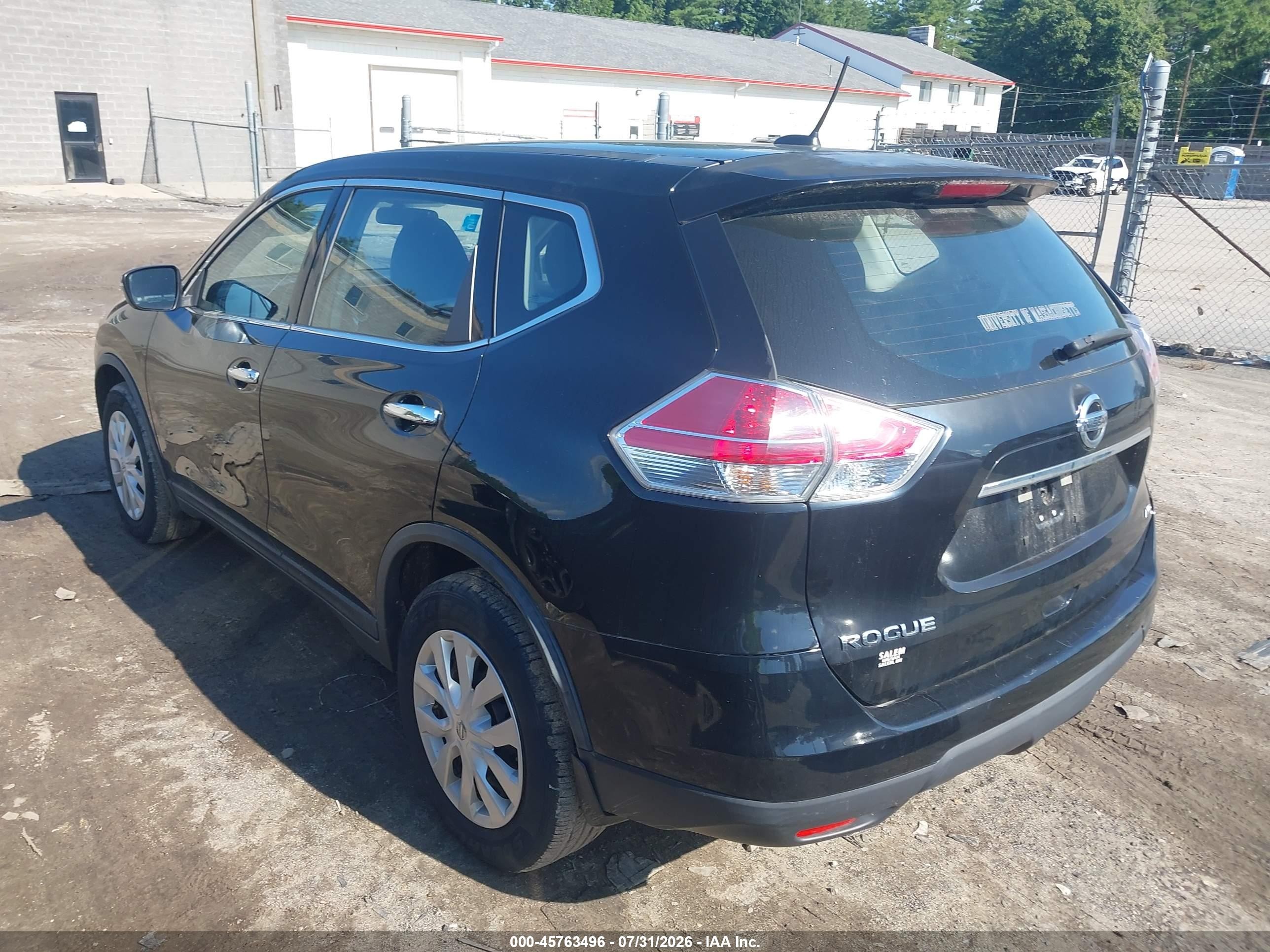 2015 Nissan Rogue S Black vin: KNMAT2MV2FP537840