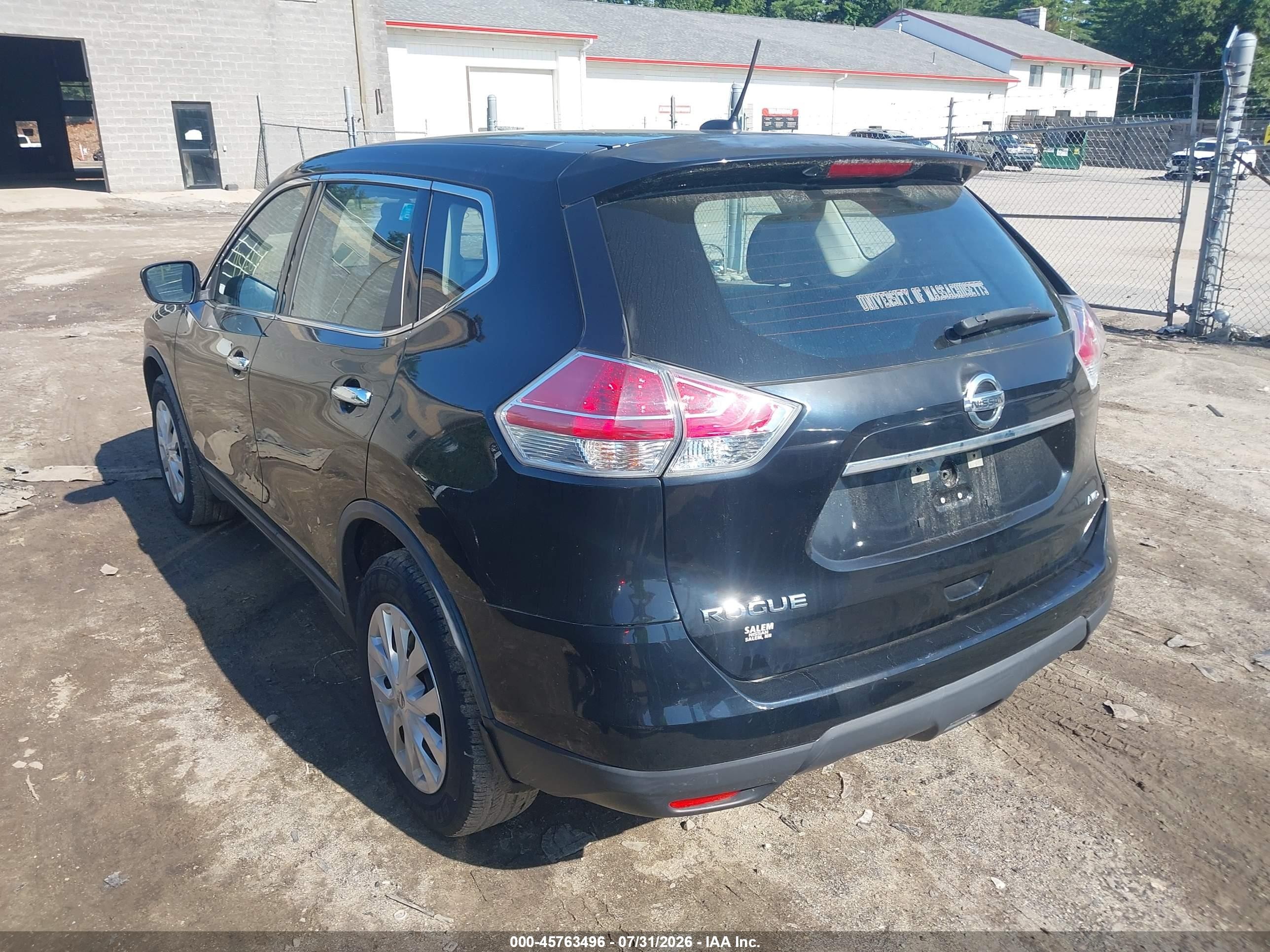 2015 Nissan Rogue S Black vin: KNMAT2MV2FP537840