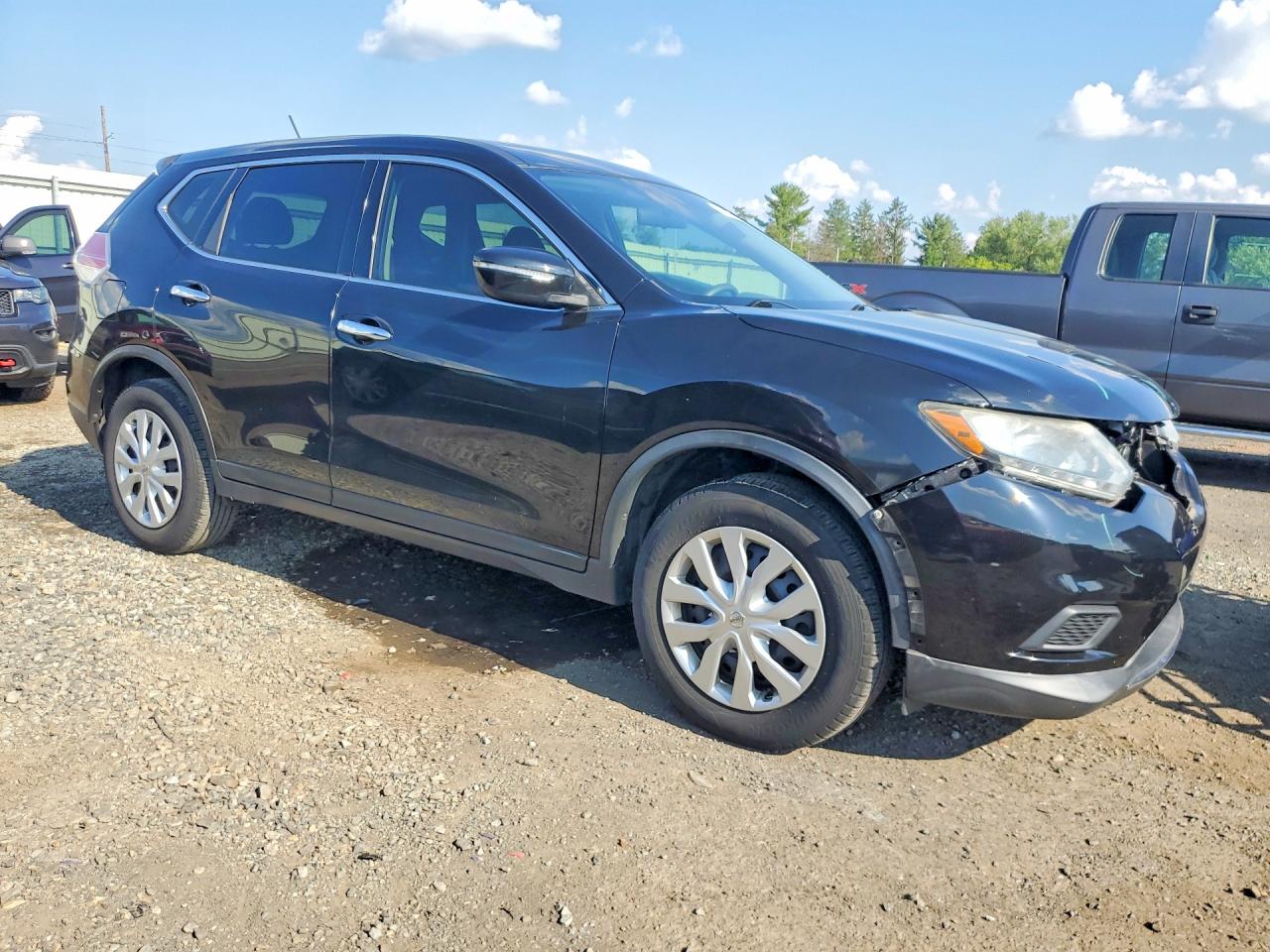 2015 Nissan Rogue S Черный vin: KNMAT2MV2FP537868