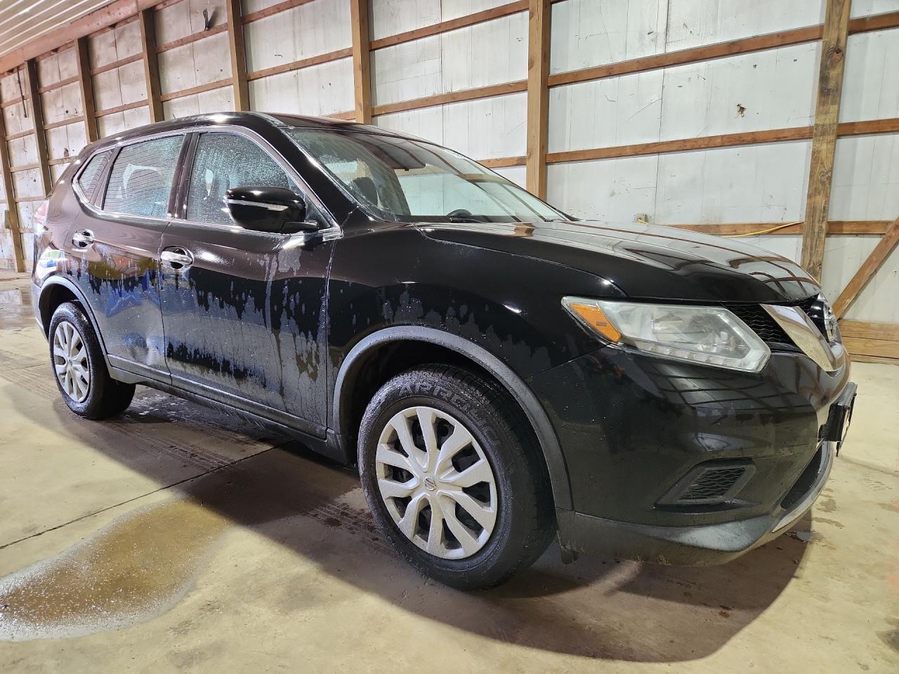 2015 Nissan Rogue S Black vin: KNMAT2MV2FP537921 Damage: Right Rear Door, Dent(S) W/No Paint Dmg, > 12 Inches