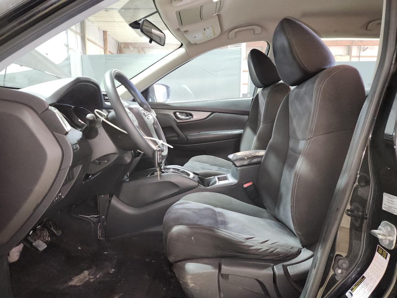 2015 Nissan Rogue S Black vin: KNMAT2MV2FP537921 Damage: Left Front Carpet, Stained, Permanent