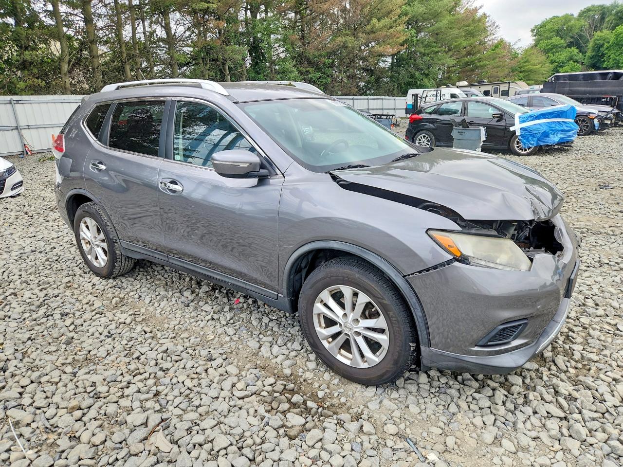 2015 Nissan Rogue Sv White vin: KNMAT2MV2FP545355