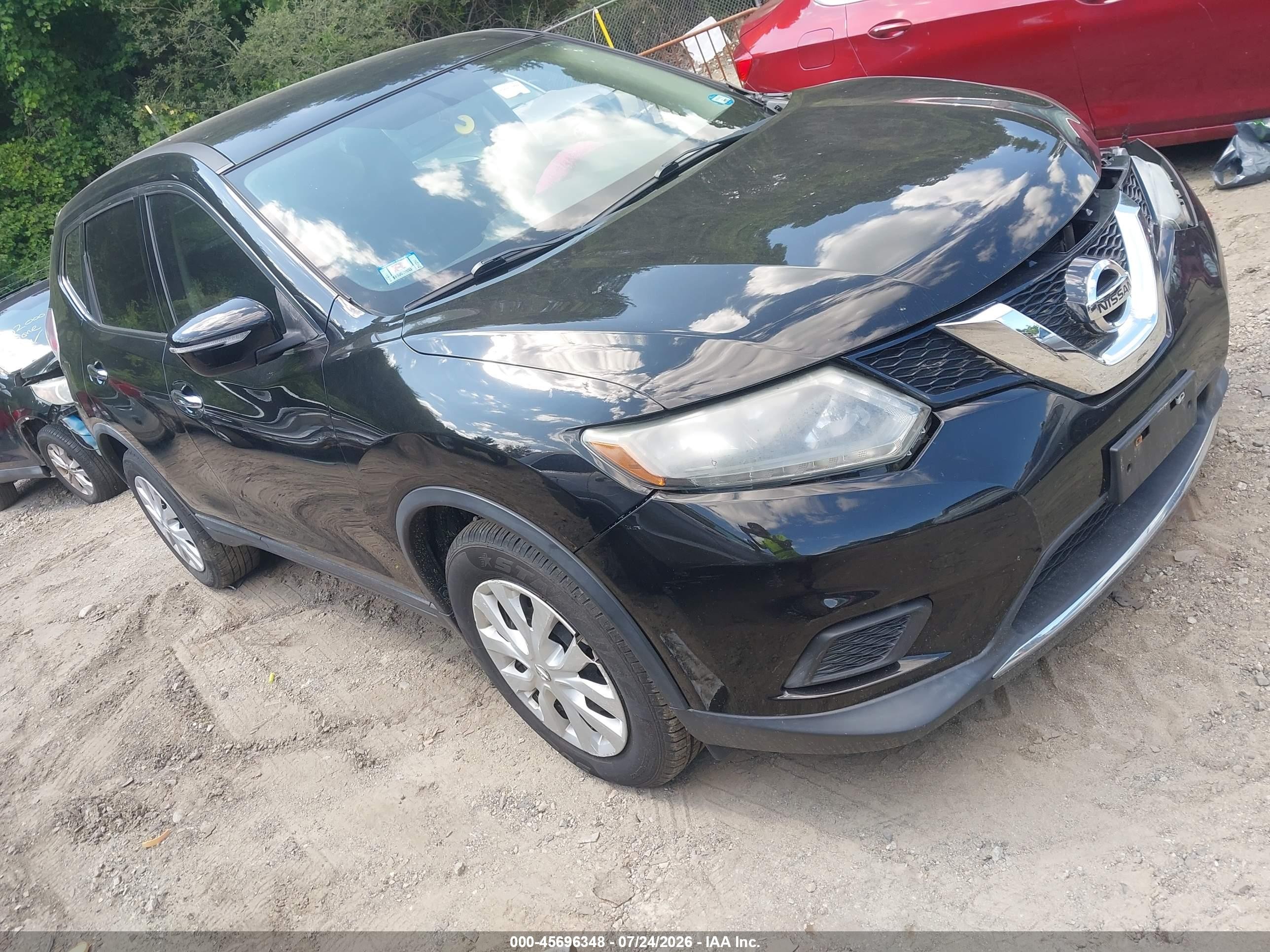 2015 Nissan Rogue S Black vin: KNMAT2MV2FP561958
