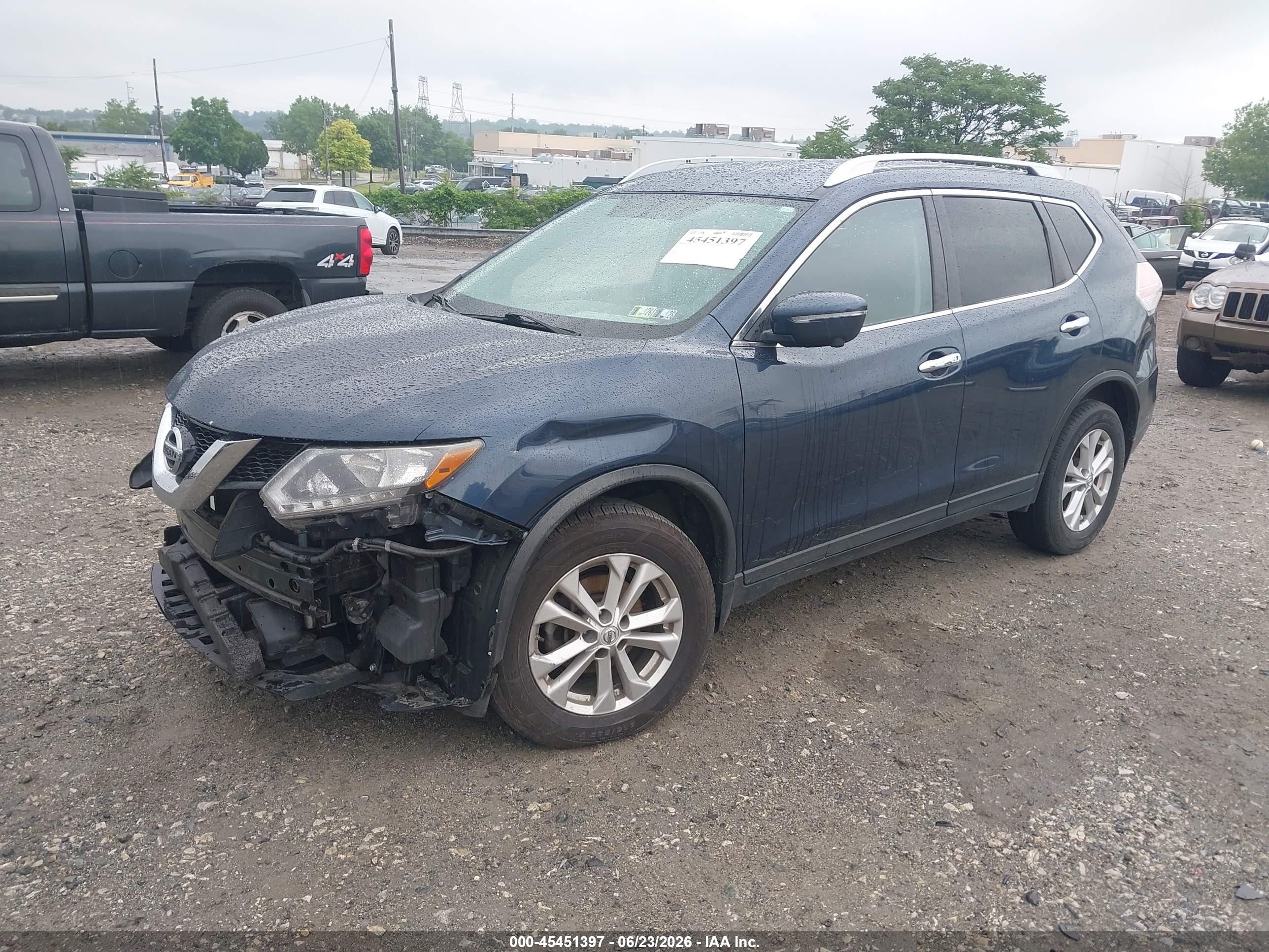2015 Nissan Rogue Sv Blue vin: KNMAT2MV2FP575651