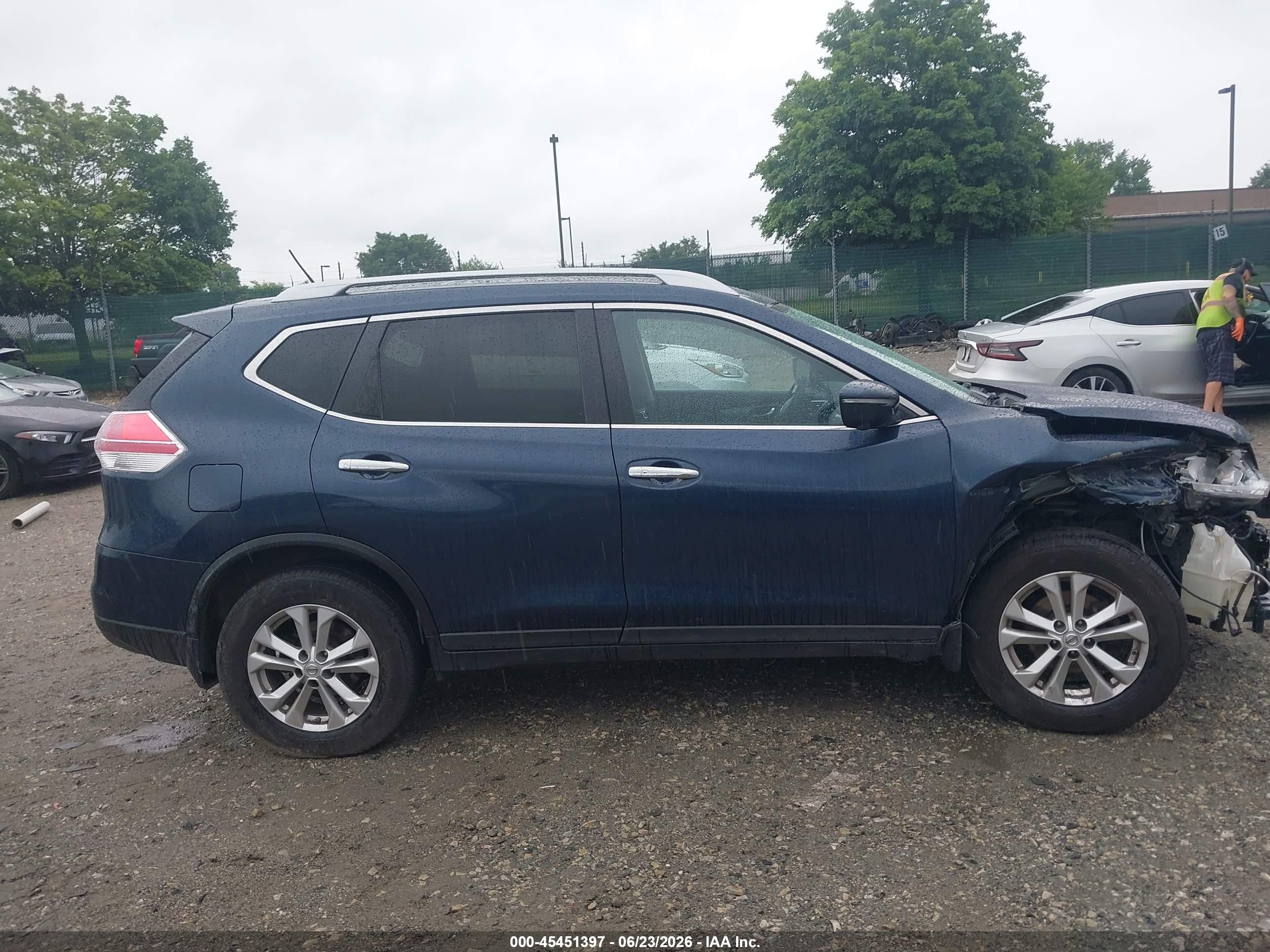 2015 Nissan Rogue Sv Blue vin: KNMAT2MV2FP575651