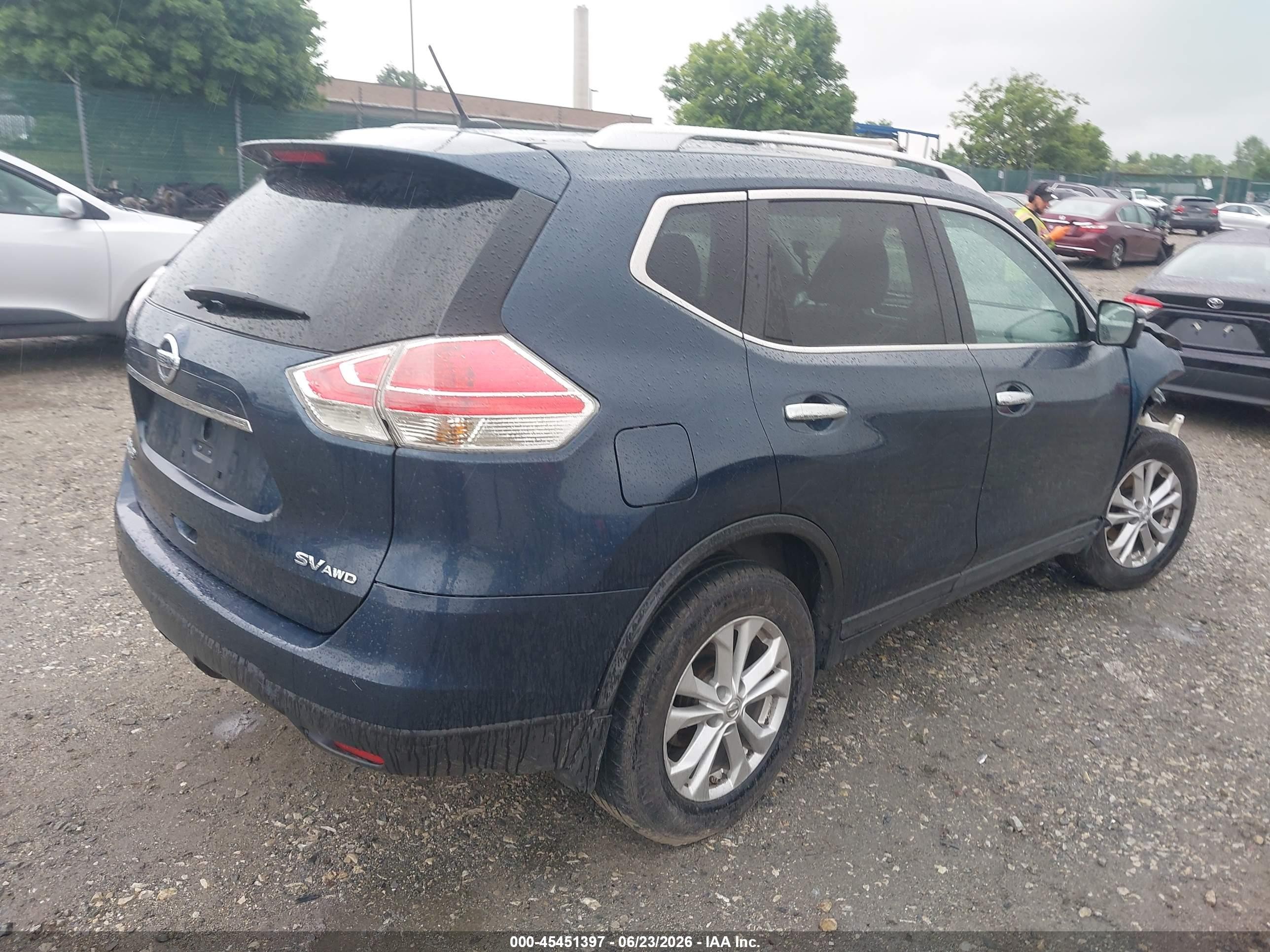 2015 Nissan Rogue Sv Blue vin: KNMAT2MV2FP575651