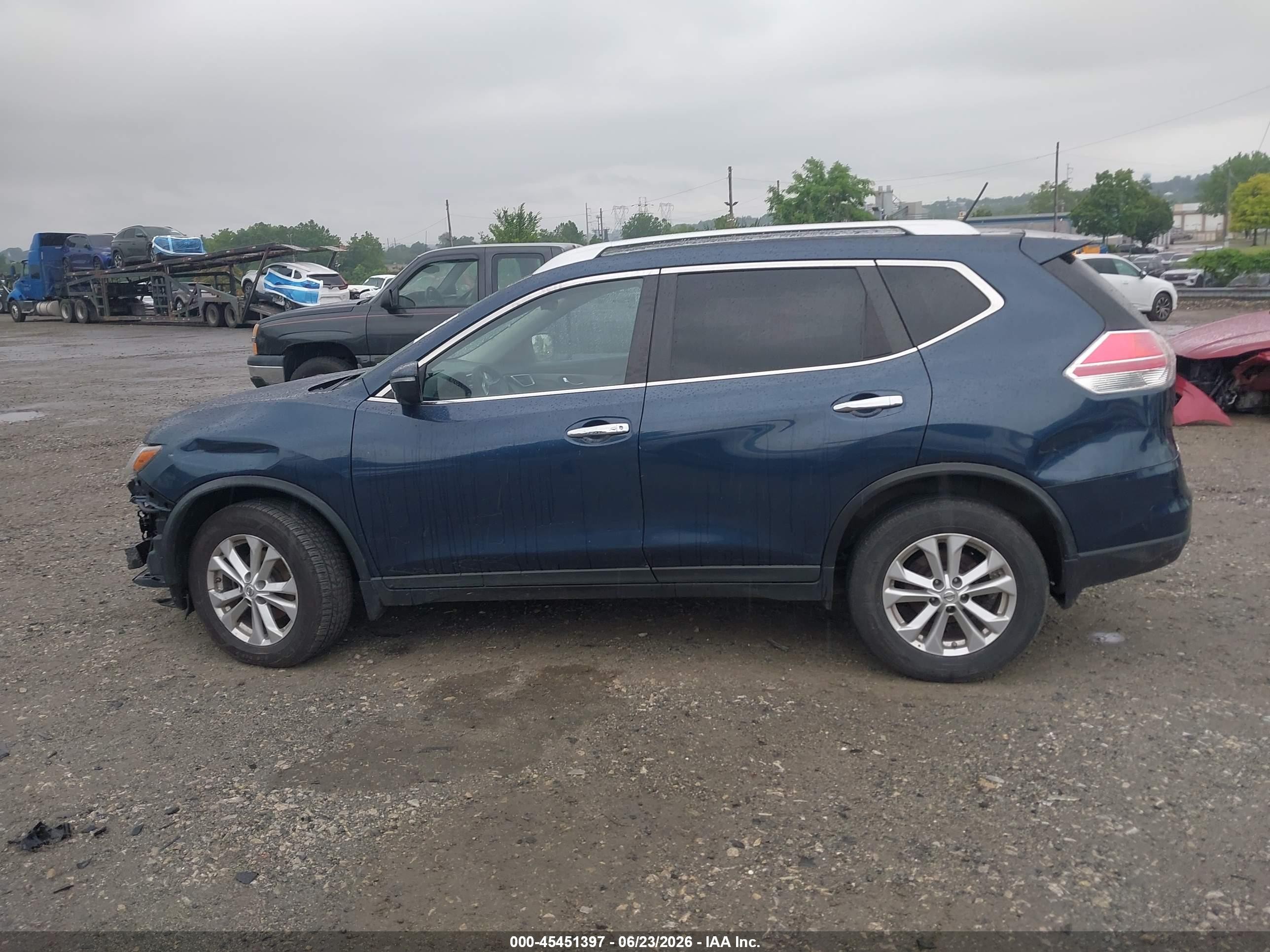 2015 Nissan Rogue Sv Blue vin: KNMAT2MV2FP575651