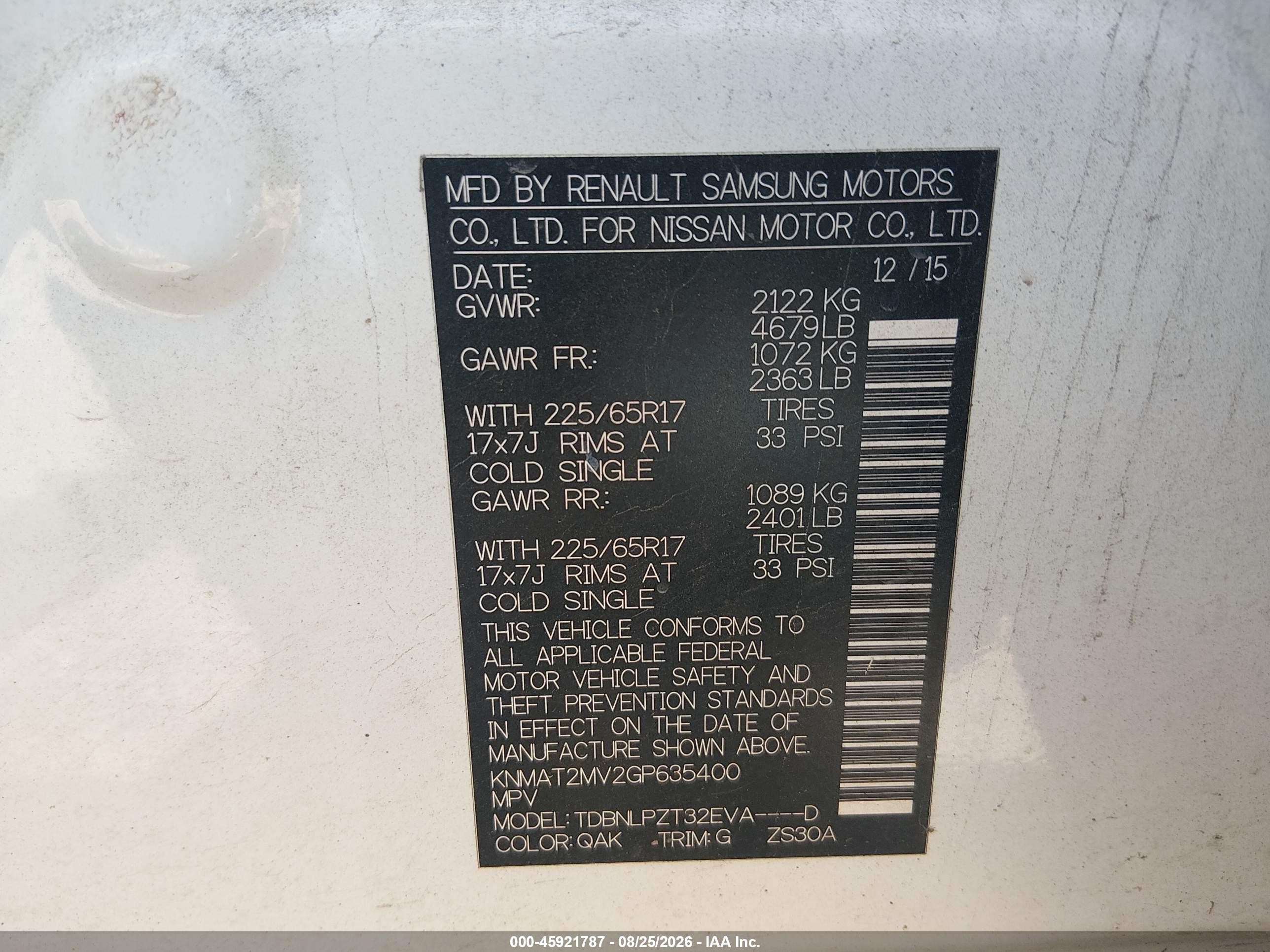 2016 Nissan Rogue S White vin: KNMAT2MV2GP635400